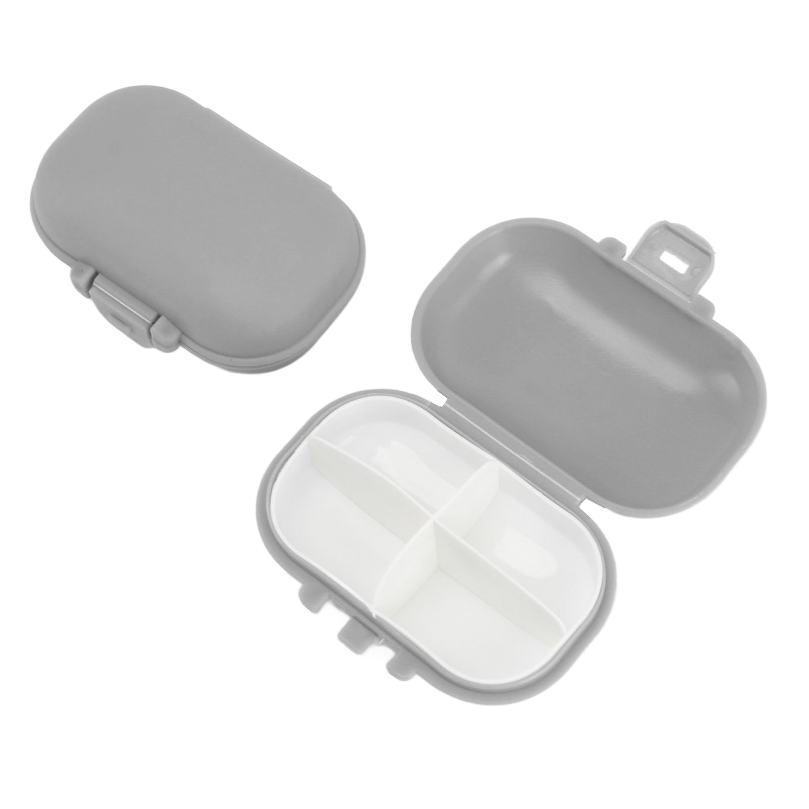 7PCS Medicine Case Portable Detachable Safe Mini 4 Compartments Medicine Organizer for Outdoor Travel Grey - Image 8
