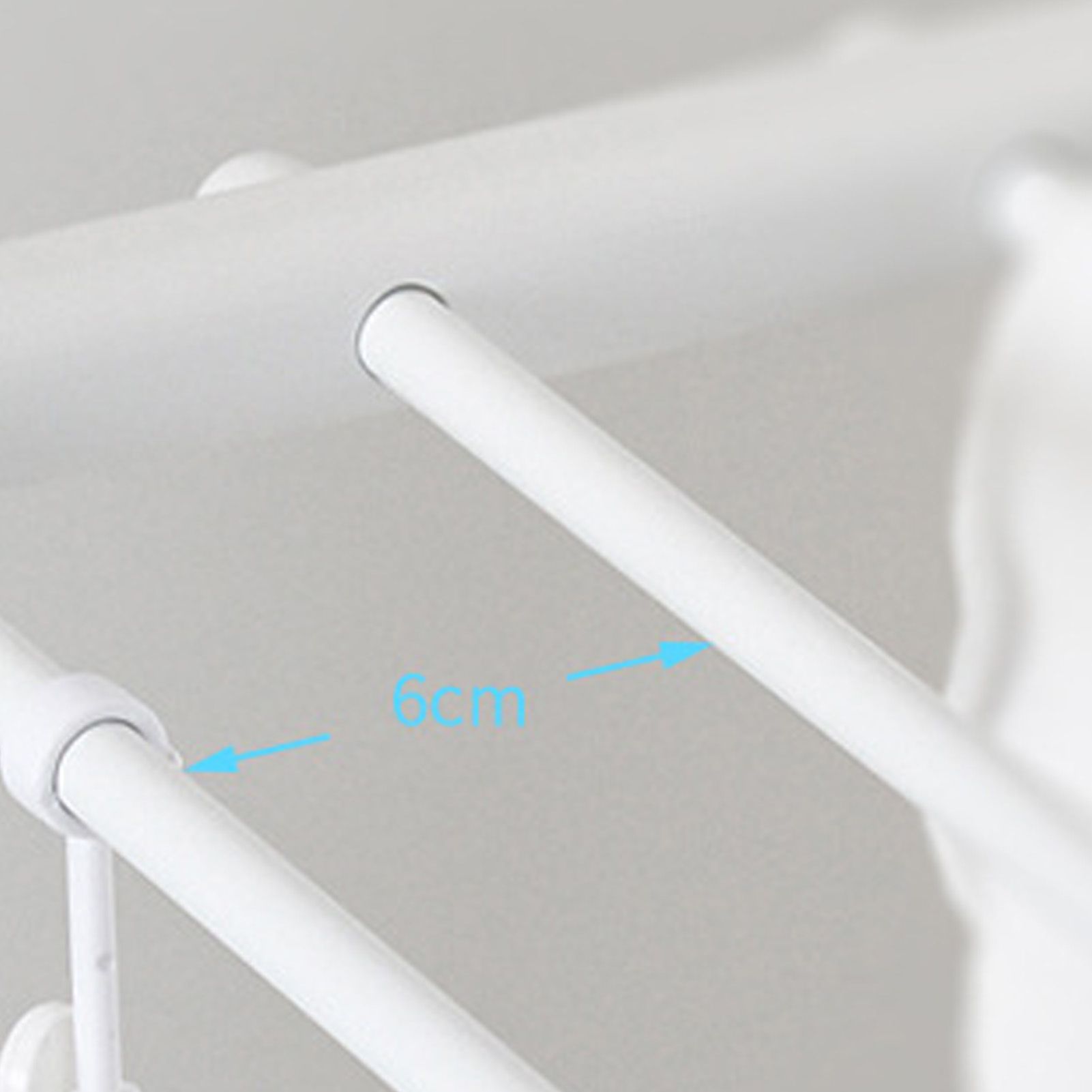 Wall Mounted Clothes Drying Rack Folding Telescopic Punch Free Plastic Laundry Rack for Indoor Balcony 530mm 4 Clips - Image 7