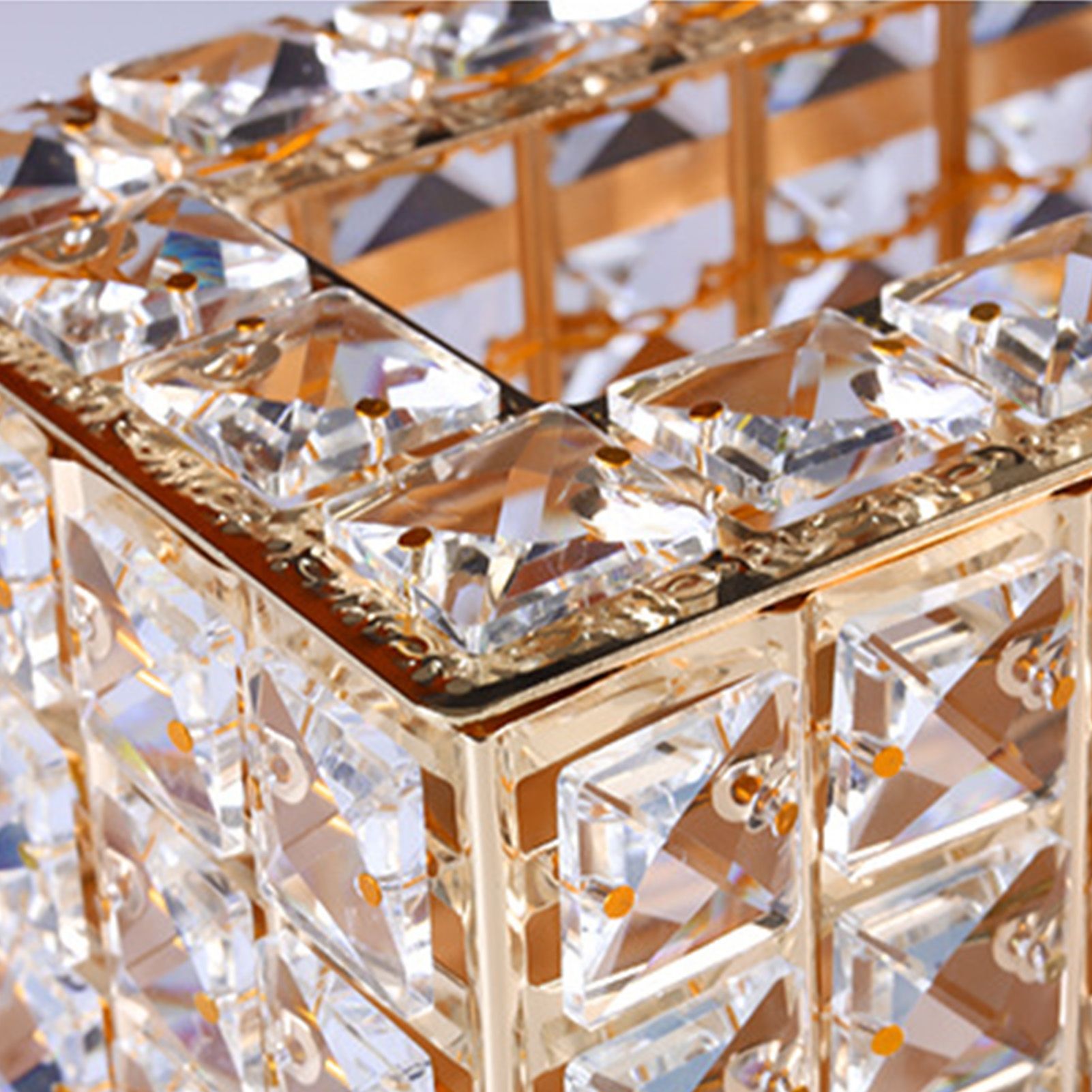 Tissue Dispenser Light Luxury Napkin Storage Box Metal Crystal Glass Tissue Holder for Home - Image 8