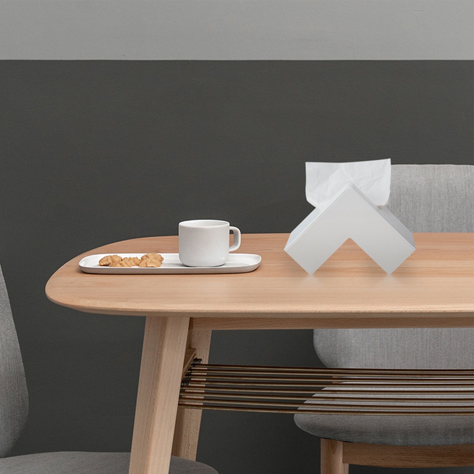 Nordic Style Plastic Tissue Box Holder Personality Simplicity Tissue Storage Box for Restaurant Living Room Desktop White - Image 7