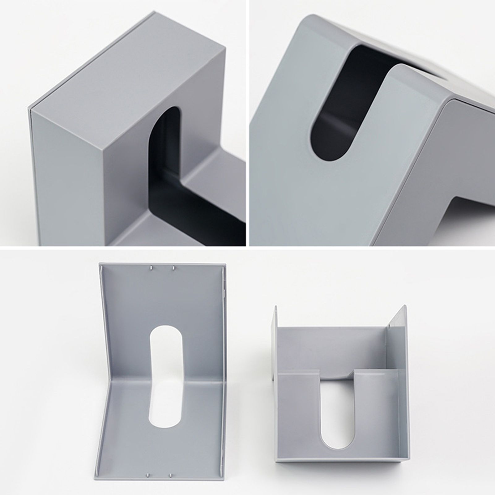 Nordic Style Plastic Tissue Box Holder Personality Simplicity Tissue Storage Box for Restaurant Living Room Desktop Gray - Image 2