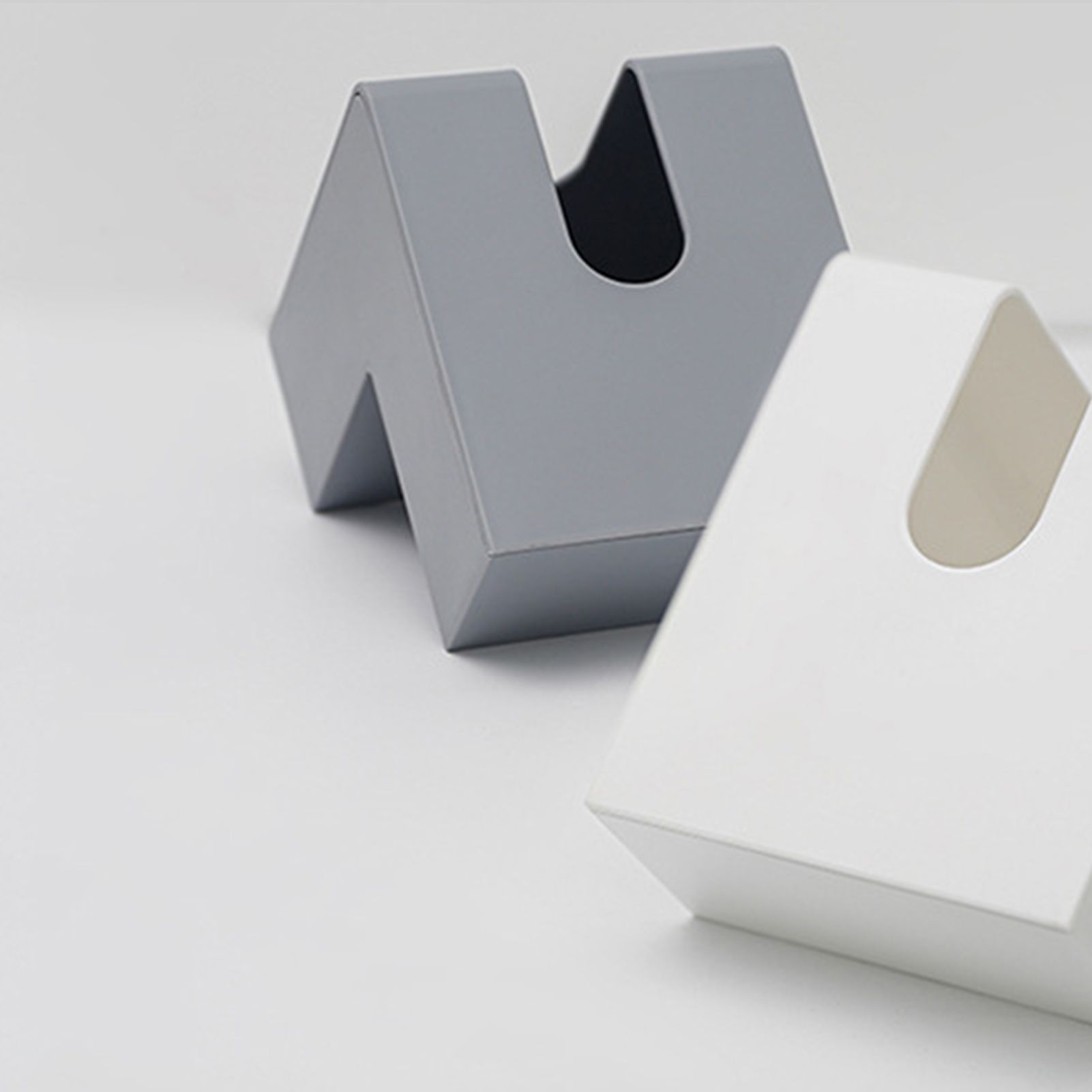 Nordic Style Plastic Tissue Box Holder Personality Simplicity Tissue Storage Box for Restaurant Living Room Desktop Gray - Image 3