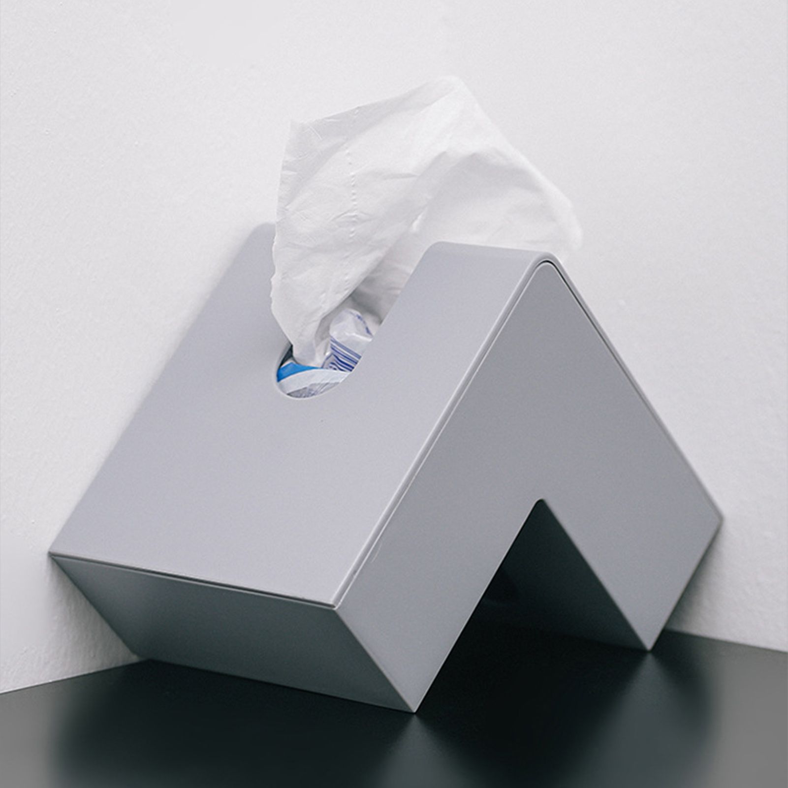 Nordic Style Plastic Tissue Box Holder Personality Simplicity Tissue Storage Box for Restaurant Living Room Desktop Gray - Image 5