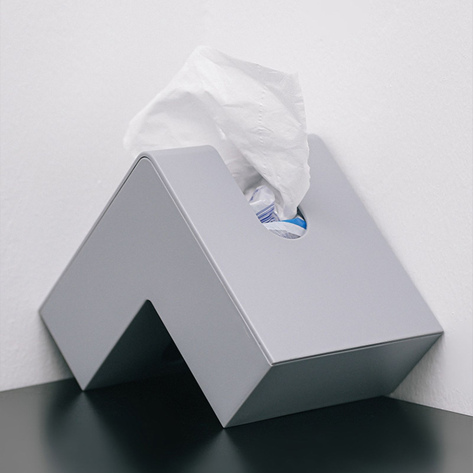Nordic Style Plastic Tissue Box Holder Personality Simplicity Tissue Storage Box for Restaurant Living Room Desktop Gray - Image 8