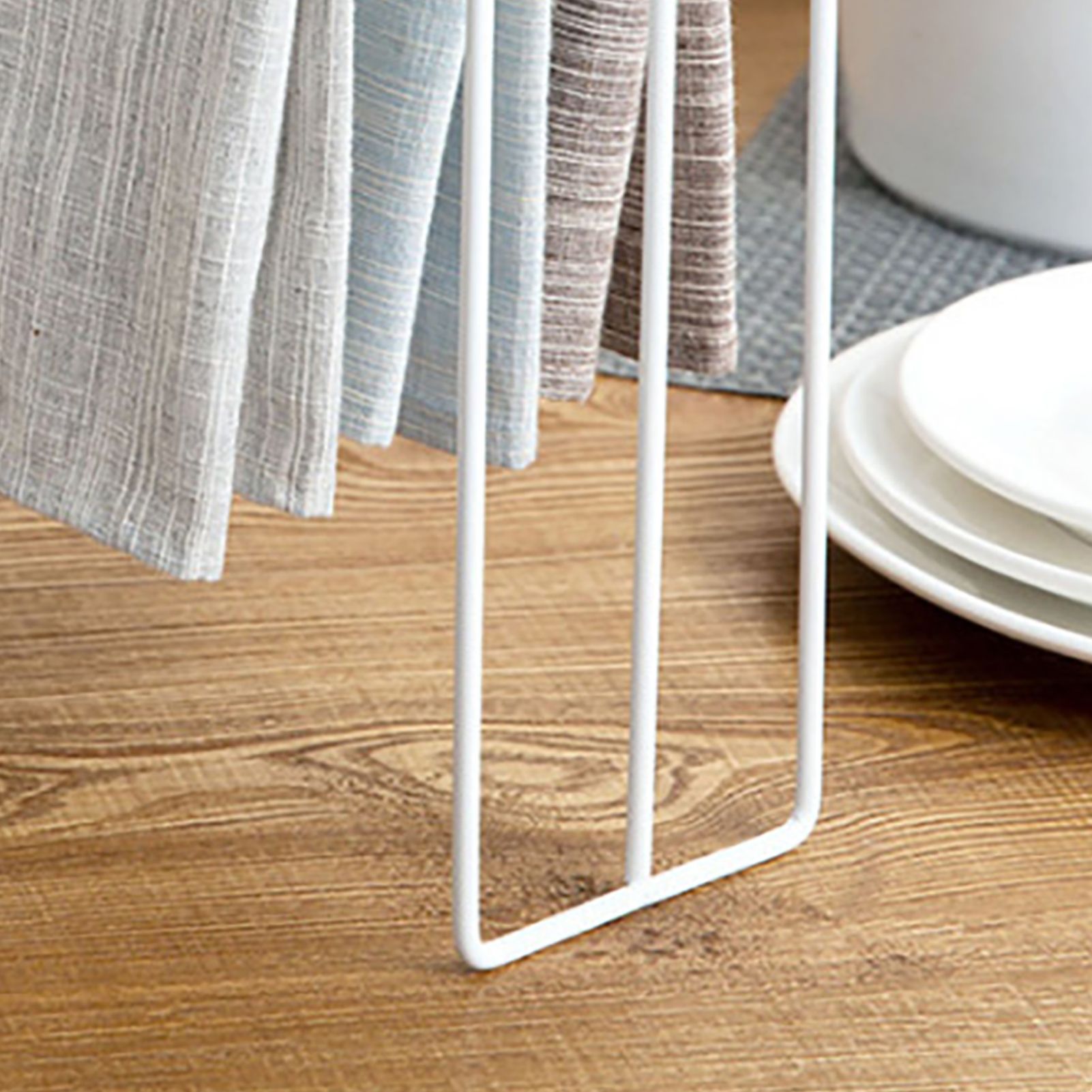 Kitchen Countertop Dishcloth Drying Rack Iron Dishcloth Towel Holder Free Standing Dish Rag Storage Hanger White - Image 7