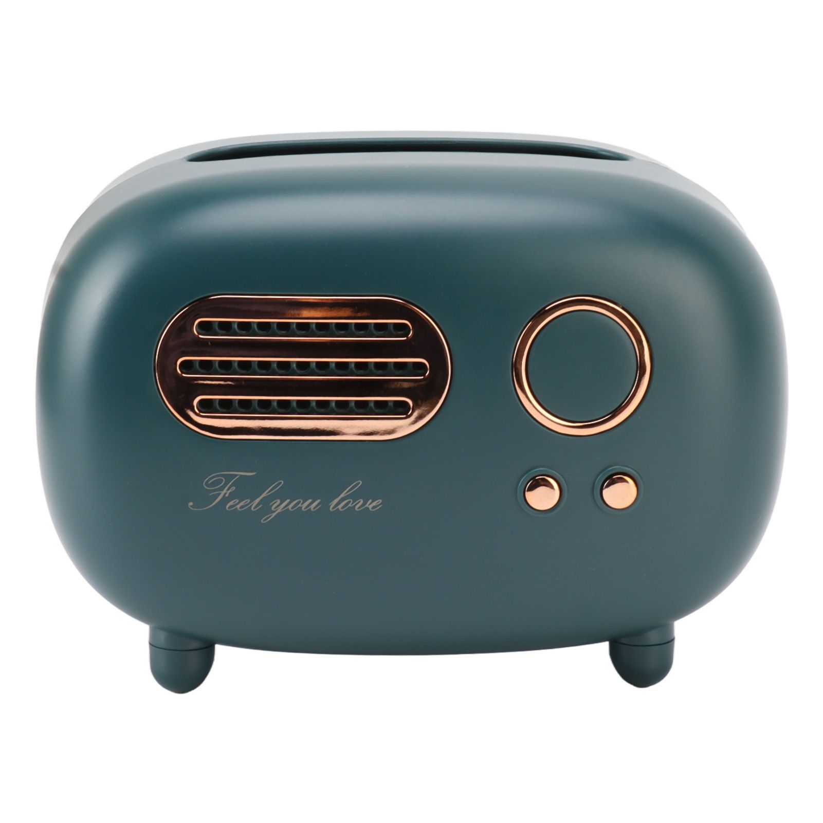 Retro Radio Shape Tissue Cover Box Vintage Radio Tissue Box for Bathroom Living Room Bedroom Nightstand Desk Table Green - Image 1