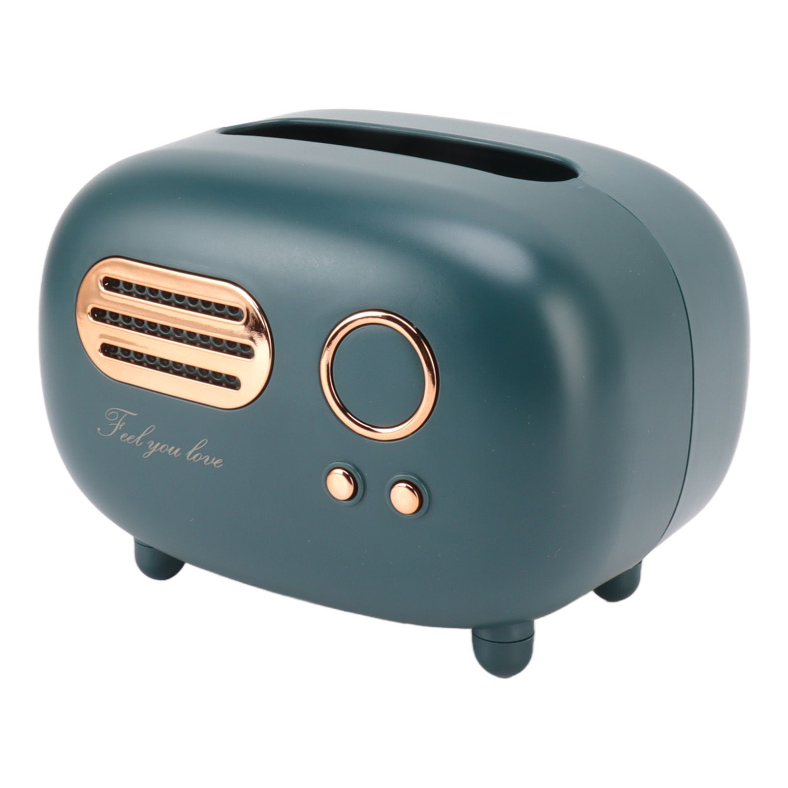 Retro Radio Shape Tissue Cover Box Vintage Radio Tissue Box for Bathroom Living Room Bedroom Nightstand Desk Table Green - Image 2