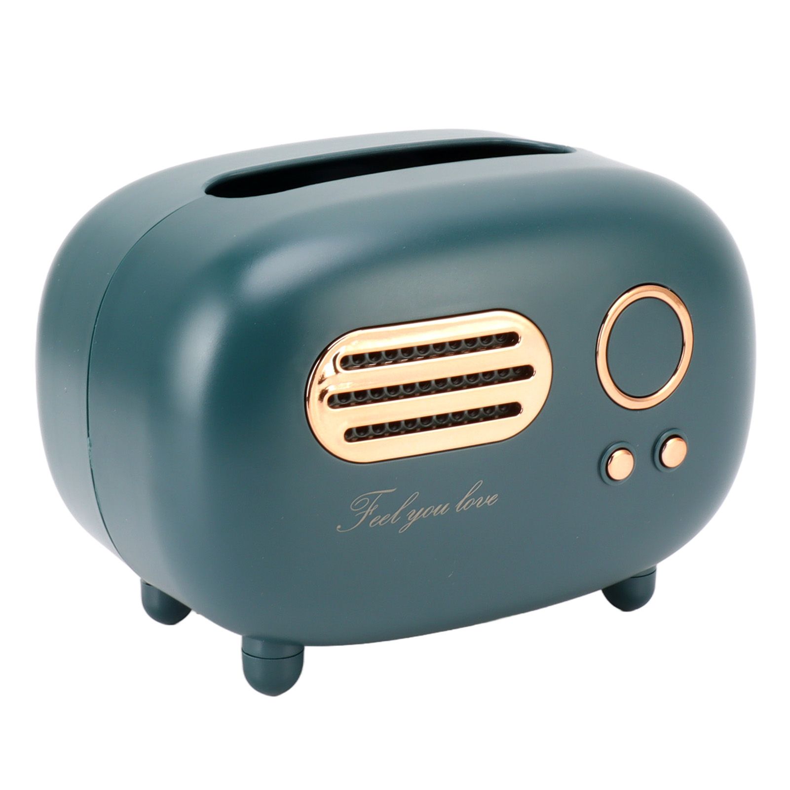 Retro Radio Shape Tissue Cover Box Vintage Radio Tissue Box for Bathroom Living Room Bedroom Nightstand Desk Table Green - Image 3
