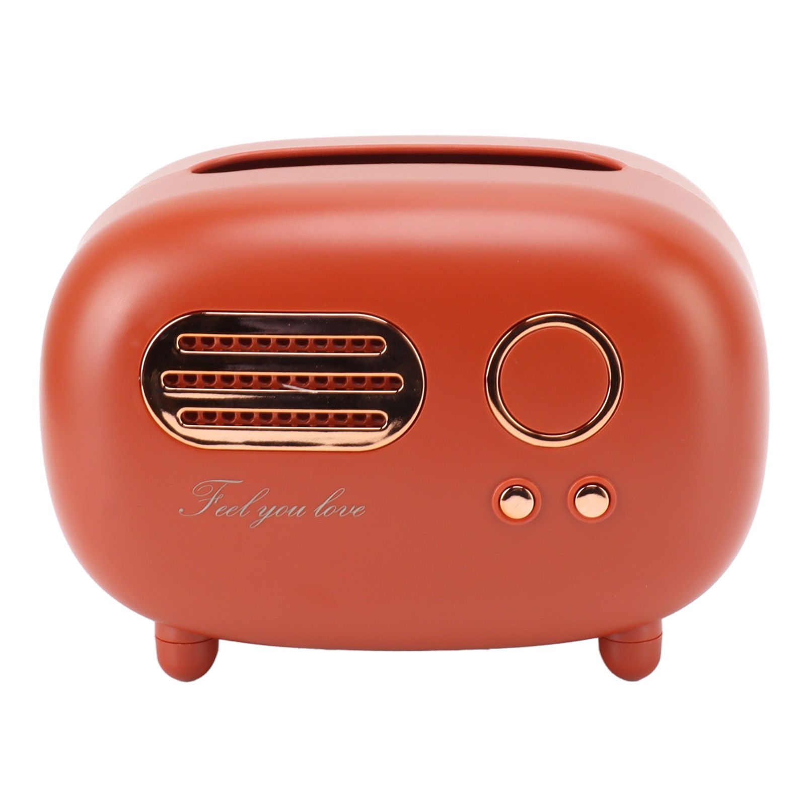 Retro Radio Shape Tissue Cover Box Vintage Radio Tissue Box for Bathroom Living Room Bedroom Nightstand Desk Table Red - Image 1