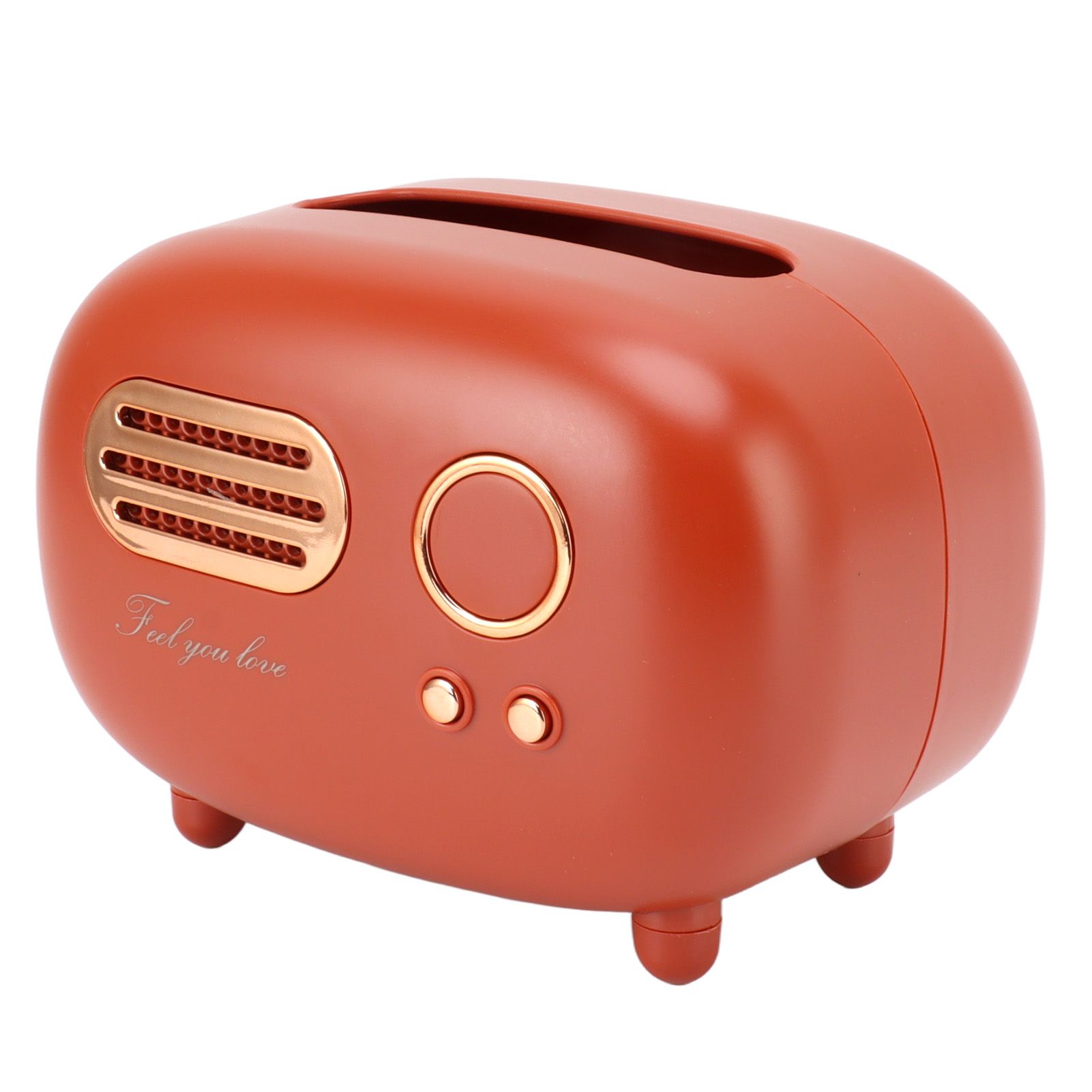 Retro Radio Shape Tissue Cover Box Vintage Radio Tissue Box for Bathroom Living Room Bedroom Nightstand Desk Table Red - Image 2