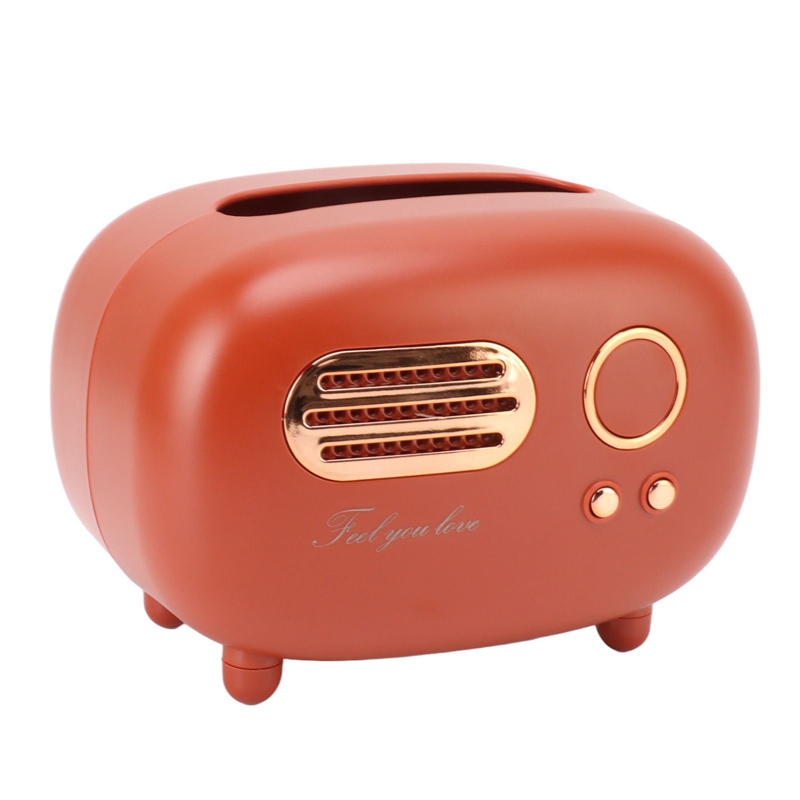 Retro Radio Shape Tissue Cover Box Vintage Radio Tissue Box for Bathroom Living Room Bedroom Nightstand Desk Table Red - Image 4