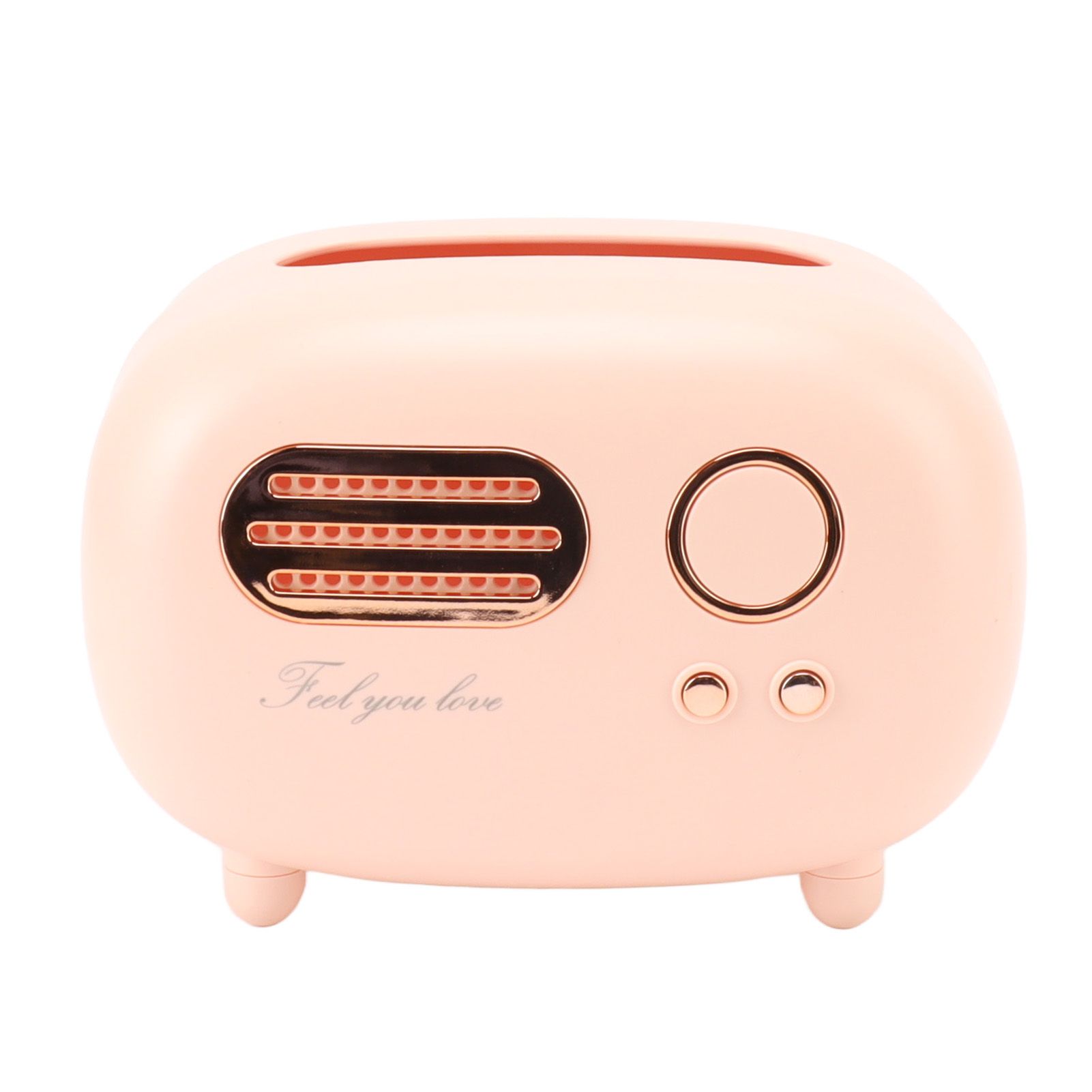 Retro Radio Shape Tissue Cover Box Vintage Radio Tissue Box for Bathroom Living Room Bedroom Nightstand Desk Table Pink - Image 1