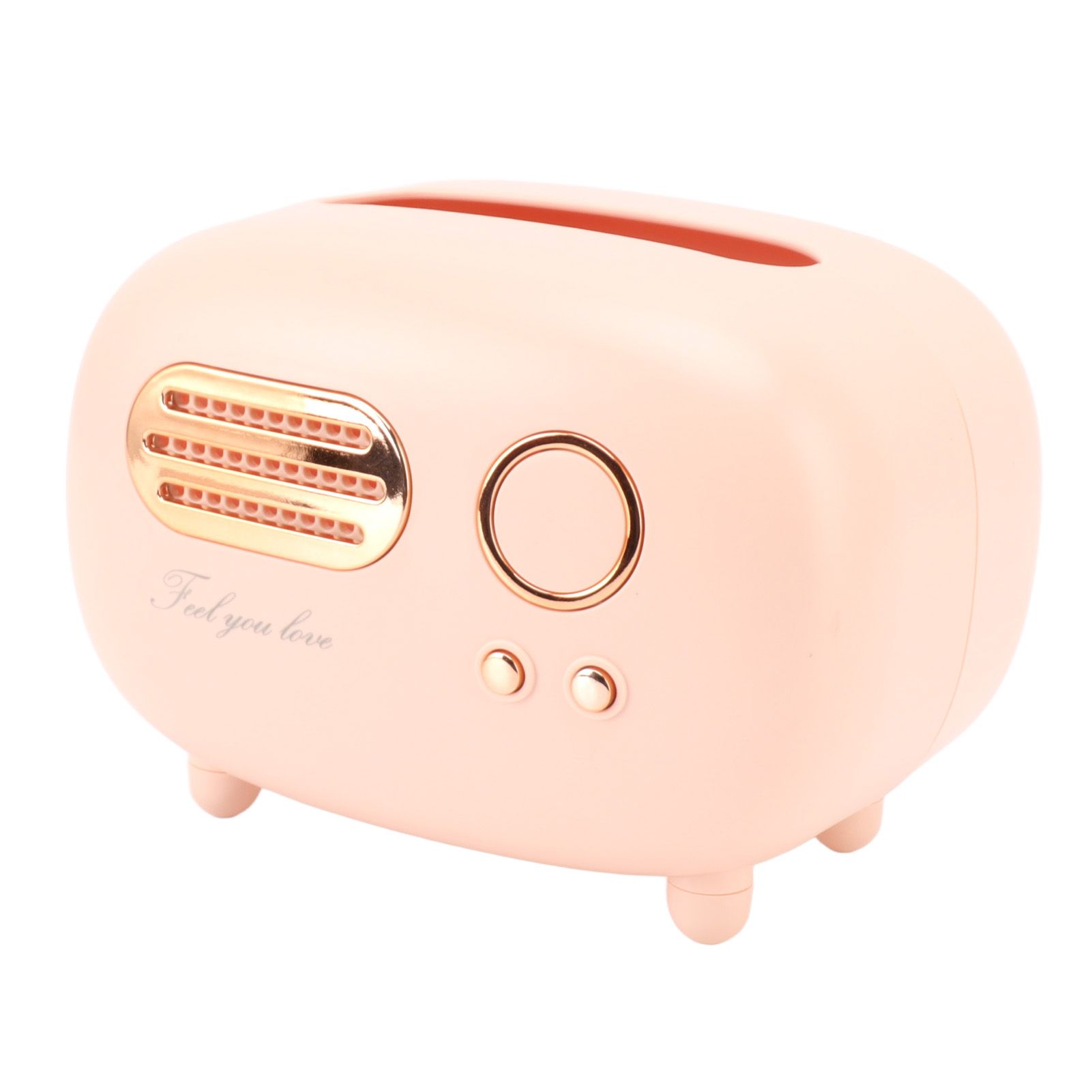 Retro Radio Shape Tissue Cover Box Vintage Radio Tissue Box for Bathroom Living Room Bedroom Nightstand Desk Table Pink - Image 2