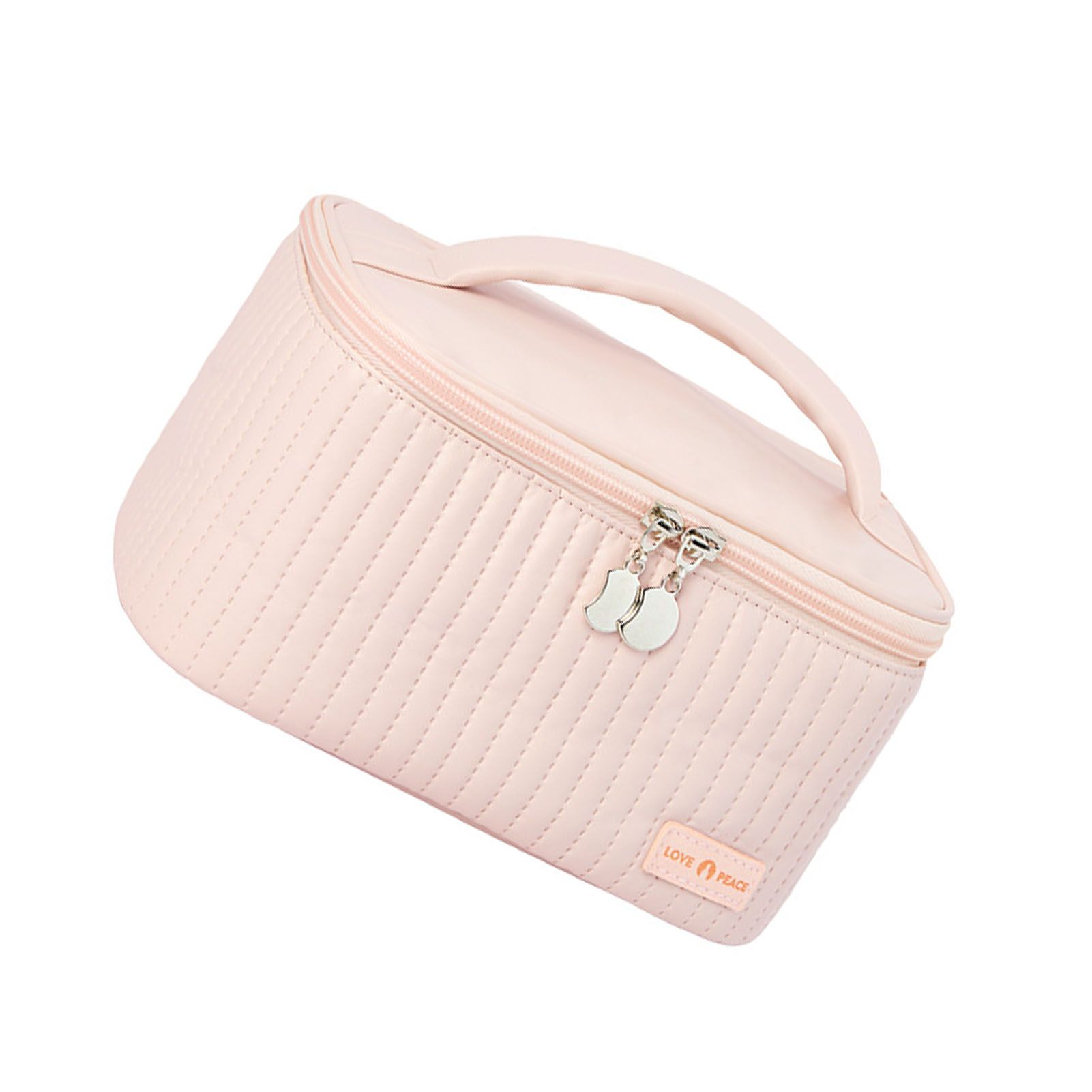 PU Open Lid Cake Shape Make Up Bag Cosmetic Storage Bag Soft Color Portable Makeup Bag Pink - Image 4