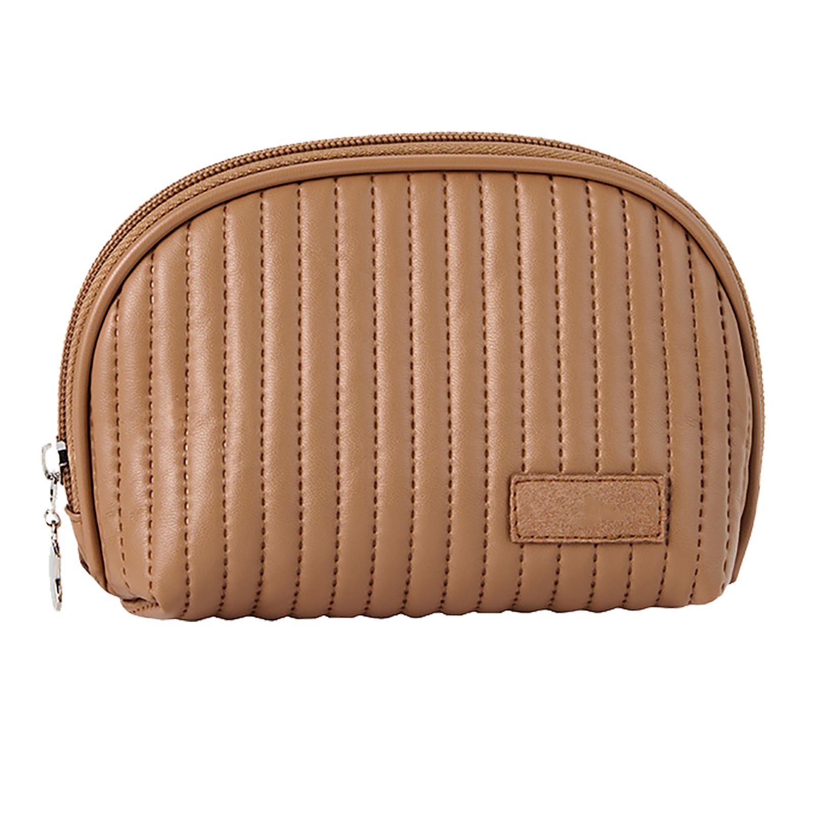 PU Leather Makeup Bag Portable Large Capacity Storage Travel Makeup Bag for Lipstick Cosmetic Brown - Image 1
