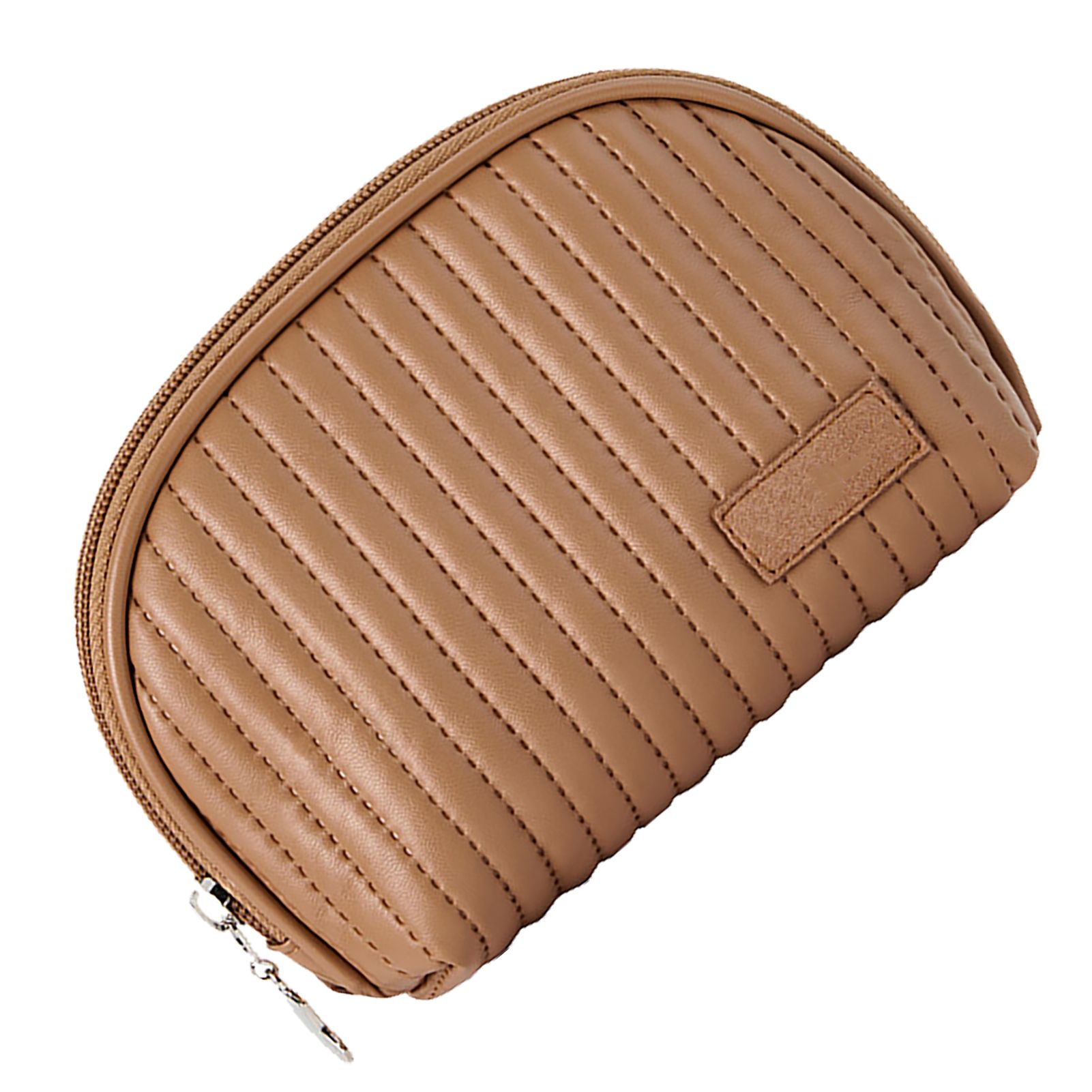 PU Leather Makeup Bag Portable Large Capacity Storage Travel Makeup Bag for Lipstick Cosmetic Brown - Image 2