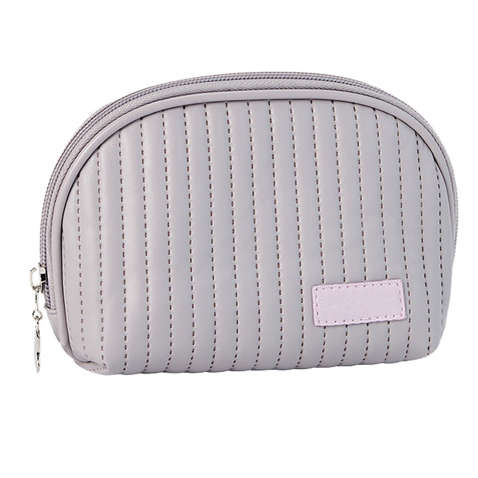 PU Leather Makeup Bag Portable Large Capacity Storage Travel Makeup Bag for Lipstick Cosmetic Purple - Image 1