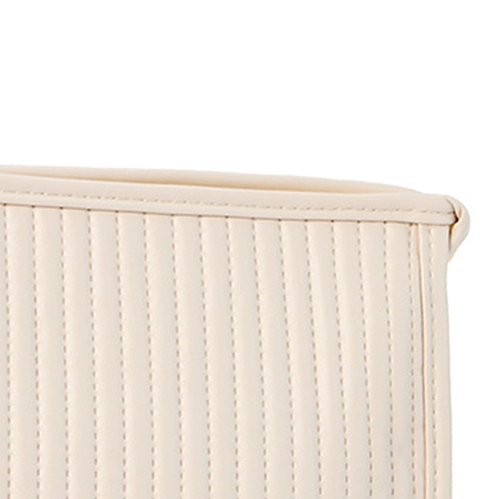 Cosmetic Bag Candy Color Large Capacity PU Leather Portable Travel Makeup Bag with Mesh Pocket Beige - Image 7