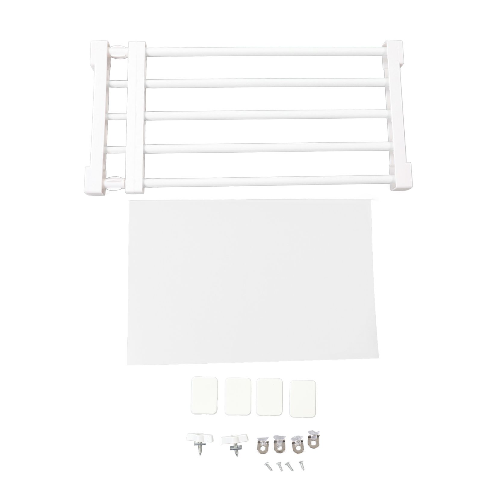 Closet Tension Shelf Expandable Nail Free Cabinet Divider Storage Rack for Wardrobe Cupboard 50‑80cm / 19.7‑31.5in Length - Image 1