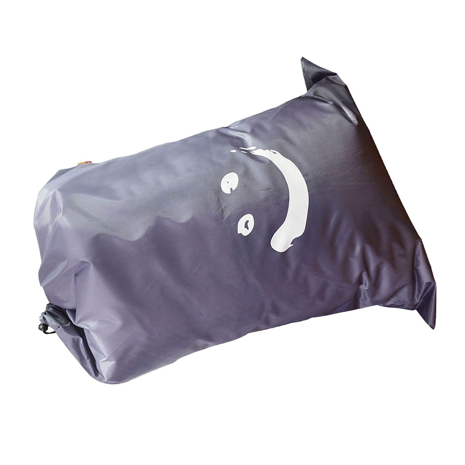 Laundry Bag Nylon Drawstring Cylinder for Household Travel Dirty Clothes Quilt Books Storage Dark Grey Smiling Face - Image 3
