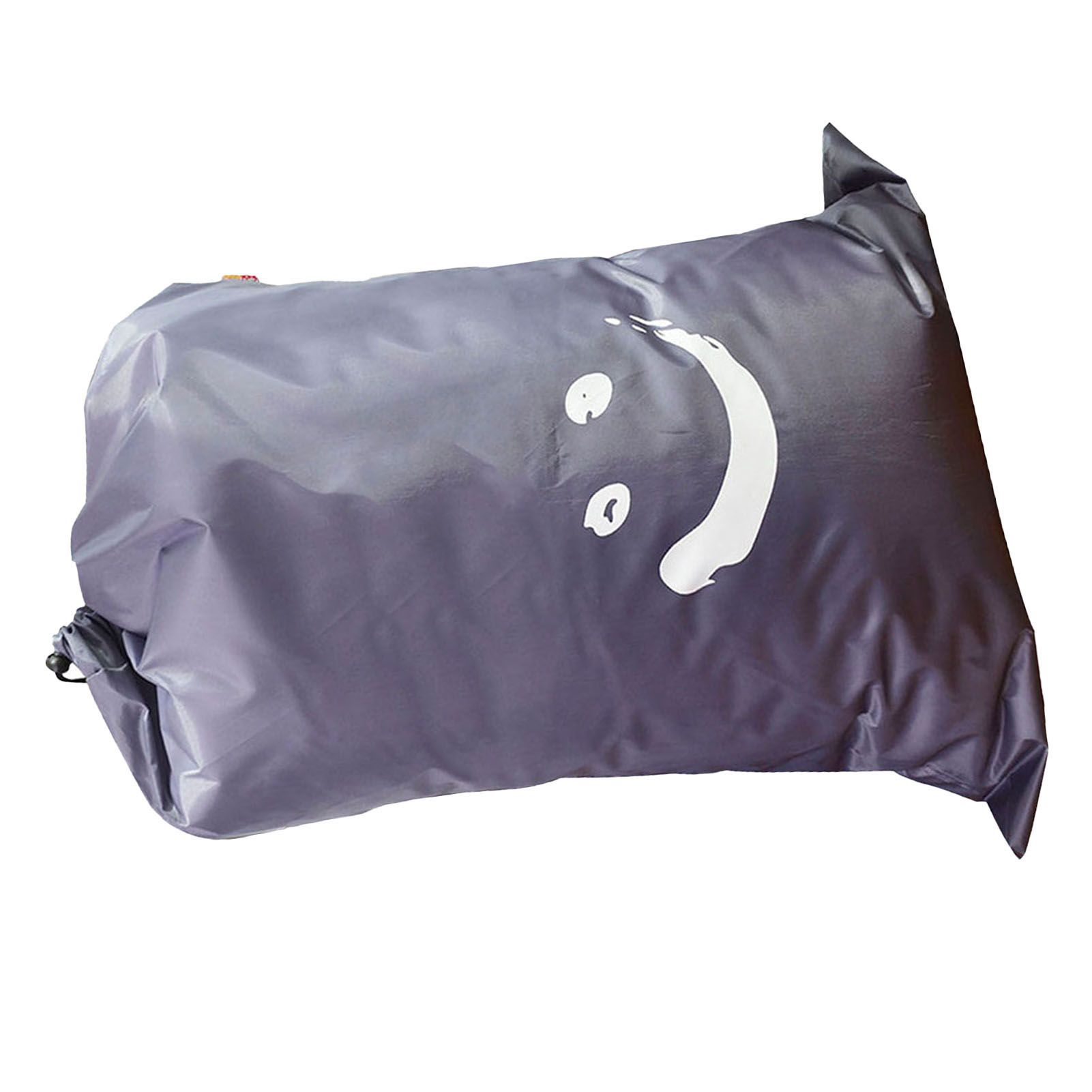 Laundry Bag Nylon Drawstring Cylinder for Household Travel Dirty Clothes Quilt Books Storage Dark Grey Smiling Face - Image 4