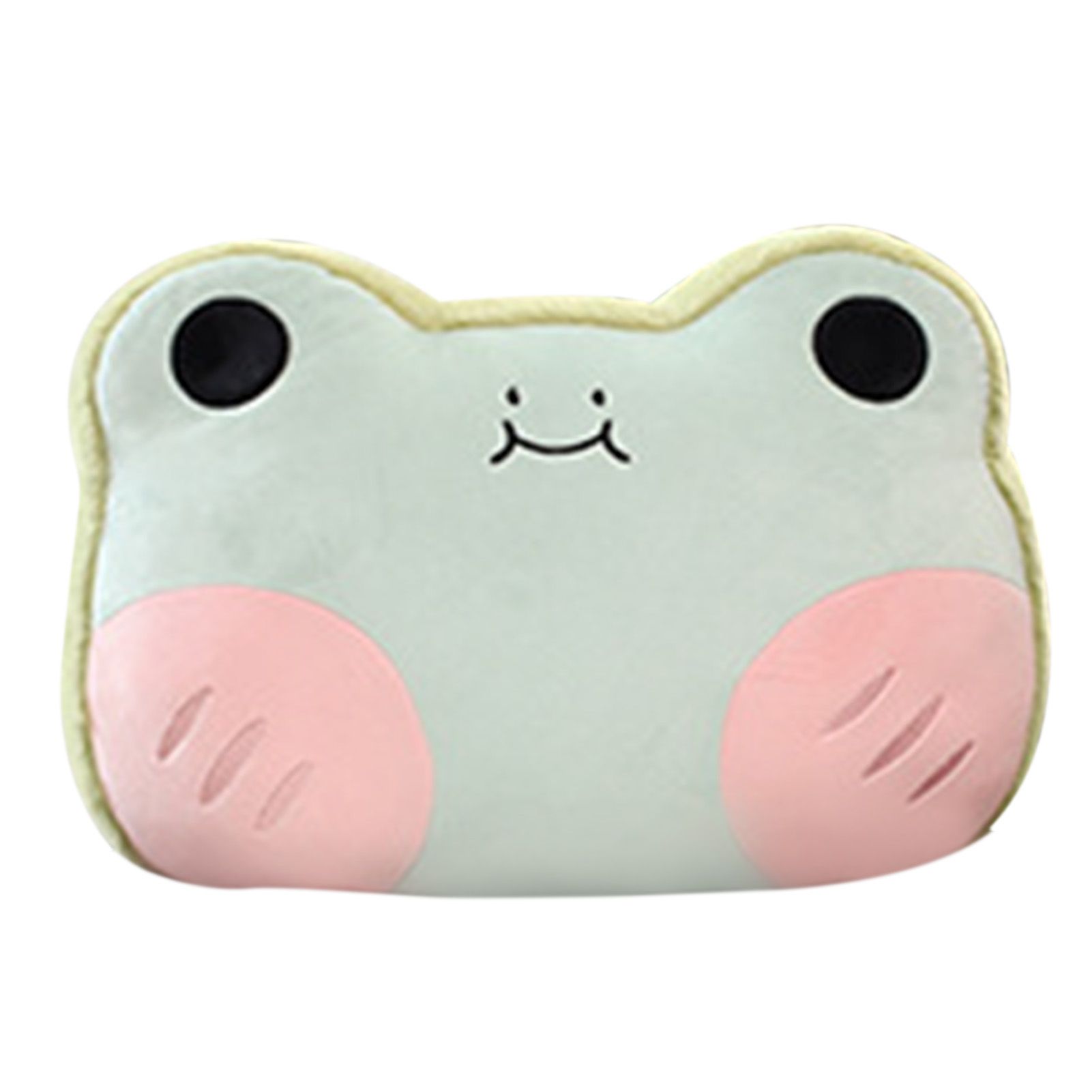 Animal Shape Pillow Stuffed Cushion Toy Flannel Plush Animal Soft Pillow for Kids Christmas Gift Avocado Green Frog 40x30cm - Image 2