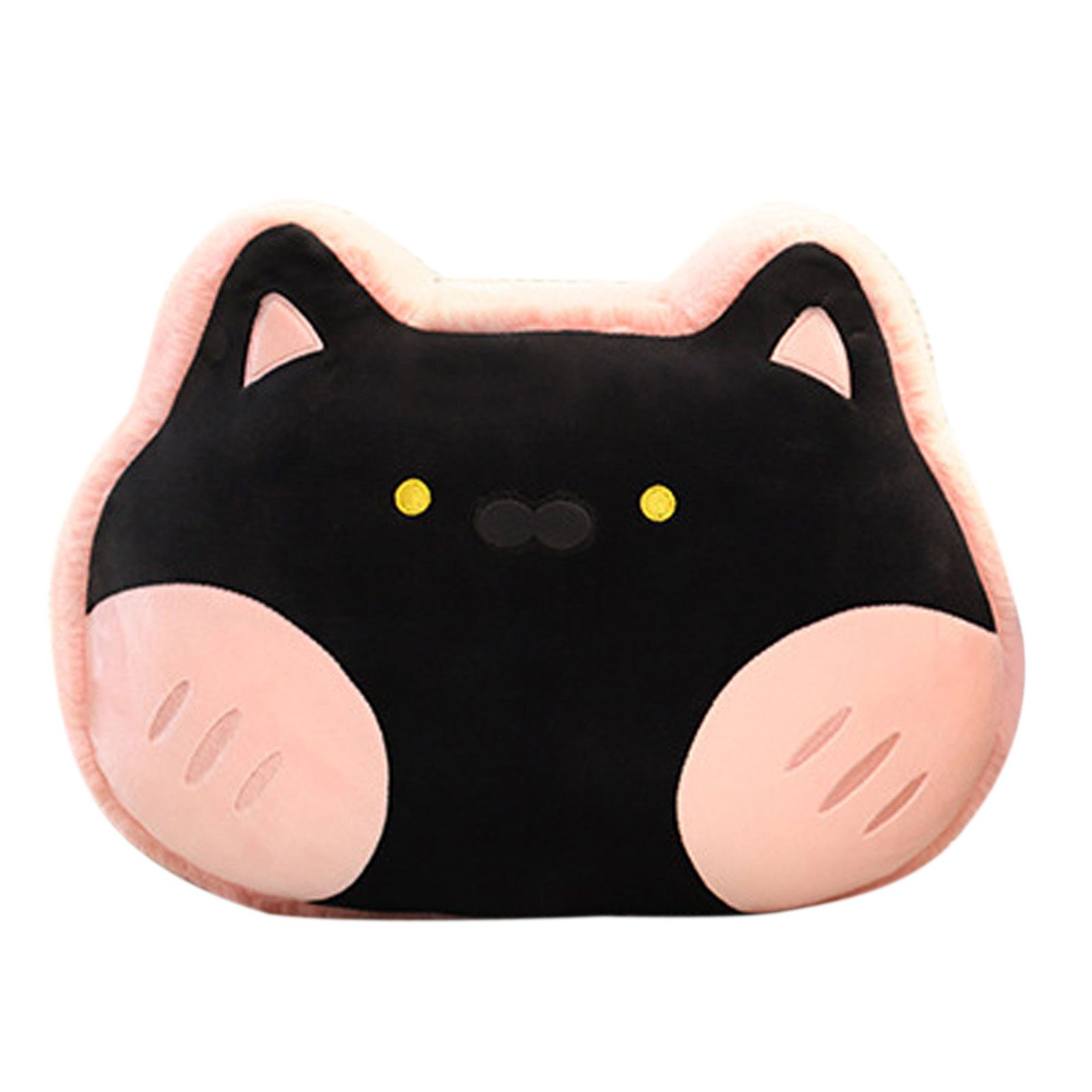 Animal Shape Pillow Stuffed Cushion Toy Flannel Plush Animal Soft Pillow for Kids Christmas Gift Cherry Pink Cat 40x30cm - Image 1
