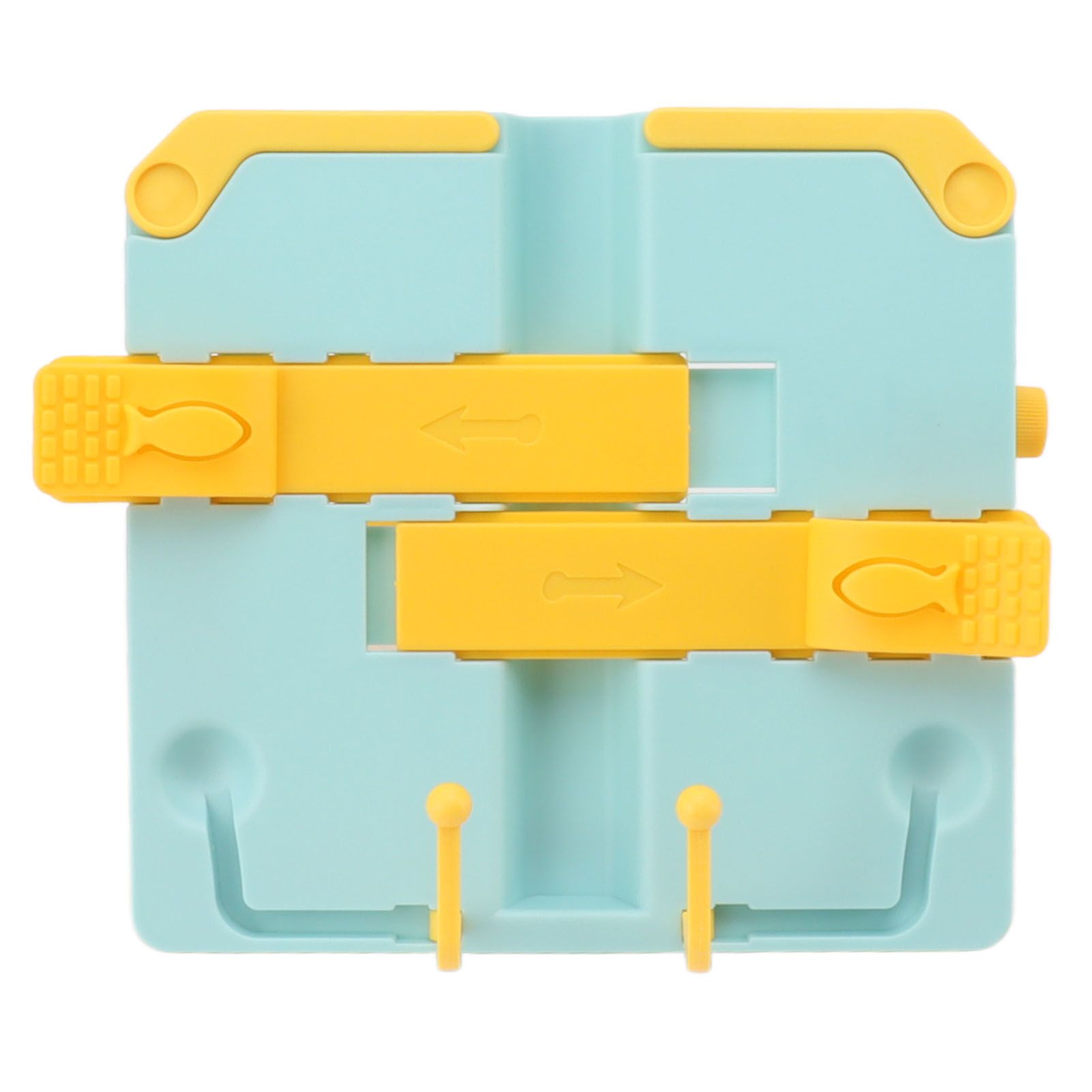 Reading Rack Foldable Portable Round Edges ABS Scratch Resistant Book Stand Holder for School Library Yellow Blue - Image 1