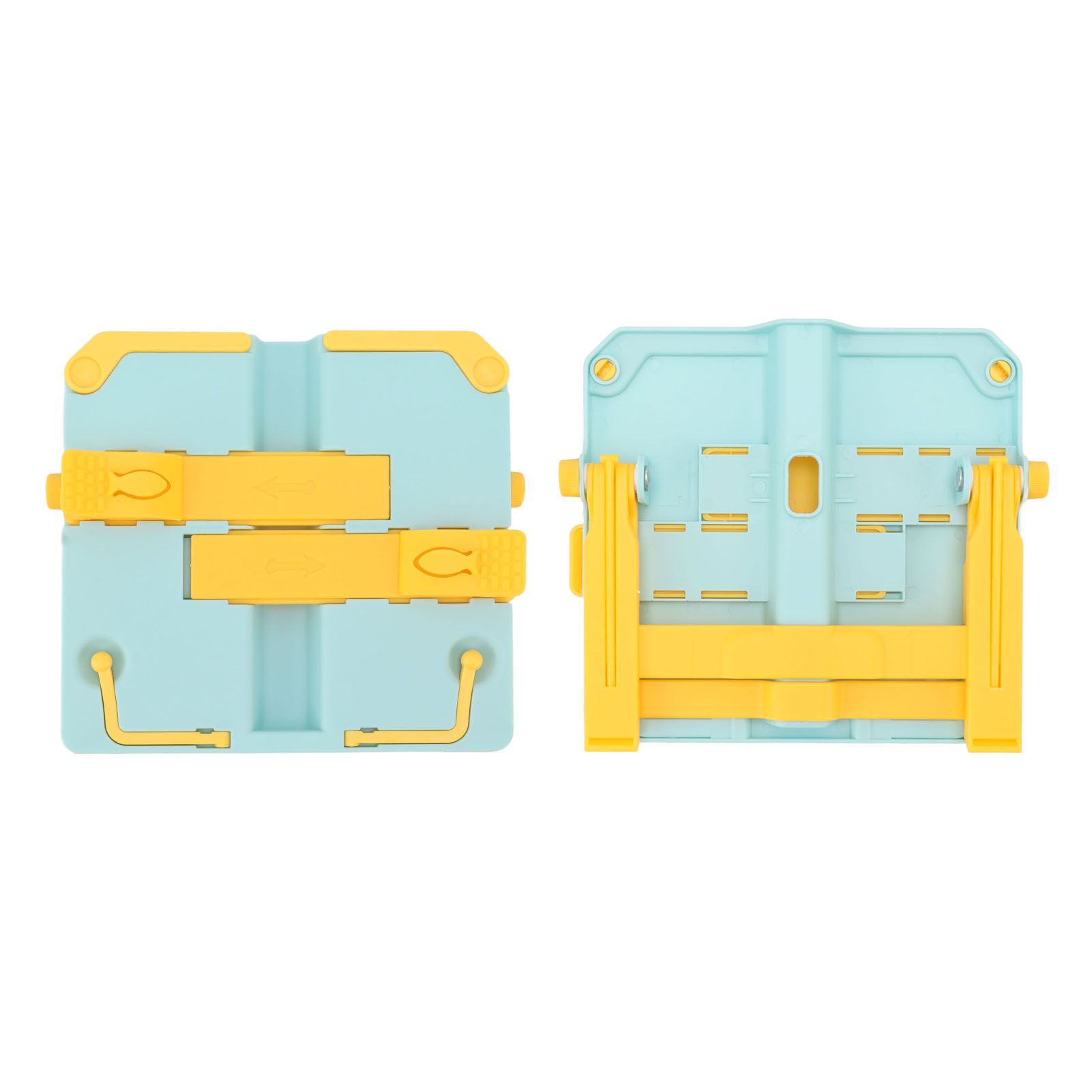 Reading Rack Foldable Portable Round Edges ABS Scratch Resistant Book Stand Holder for School Library Yellow Blue - Image 2