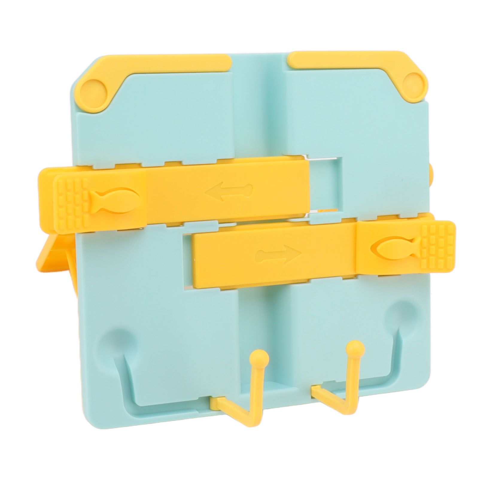 Reading Rack Foldable Portable Round Edges ABS Scratch Resistant Book Stand Holder for School Library Yellow Blue - Image 3