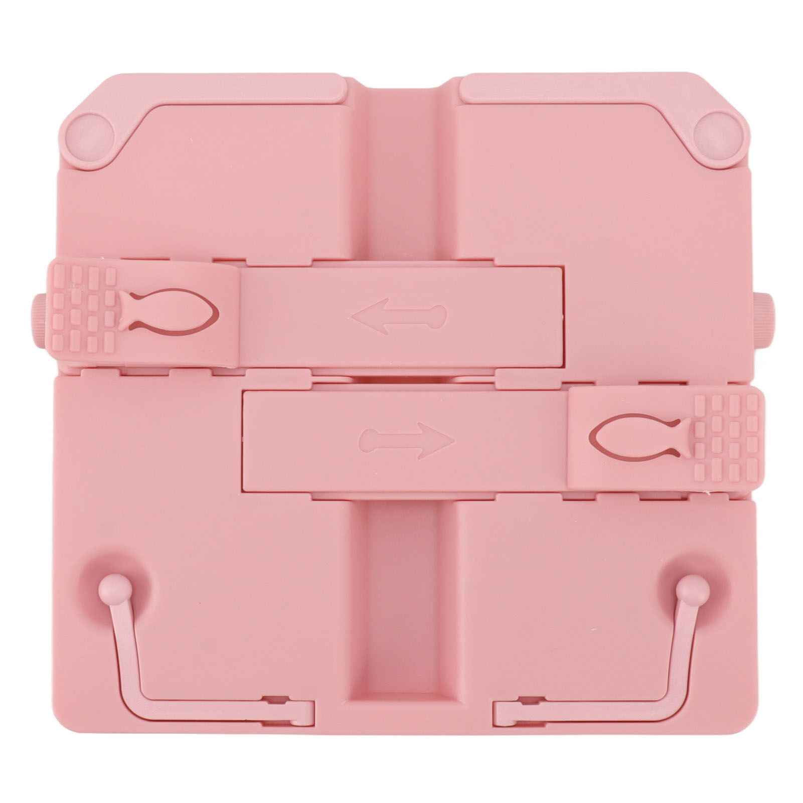 Reading Rack Foldable Portable Round Edges ABS Scratch Resistant Book Stand Holder for School Library Pink - Image 1