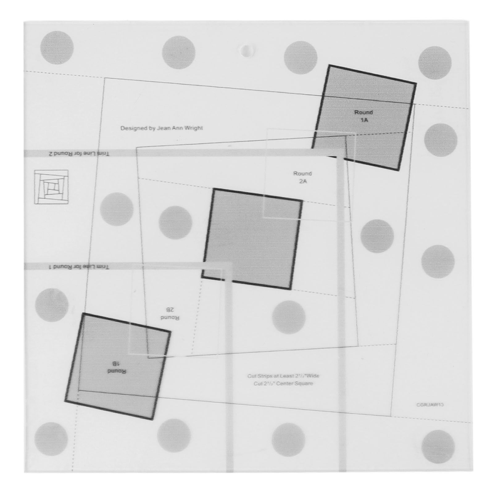 Log Cabin Quilt Ruler Transparent Acrylic Quilting Ruler Log Cabin Trim Tool - Image 1