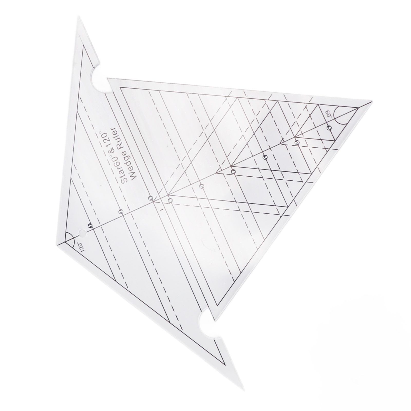 Sewing Wedge Ruler 60 Degree and 120 Degree Acrylic Transparent Precise Scale Reusable Quilting Ruler for DIY Design - Image 4