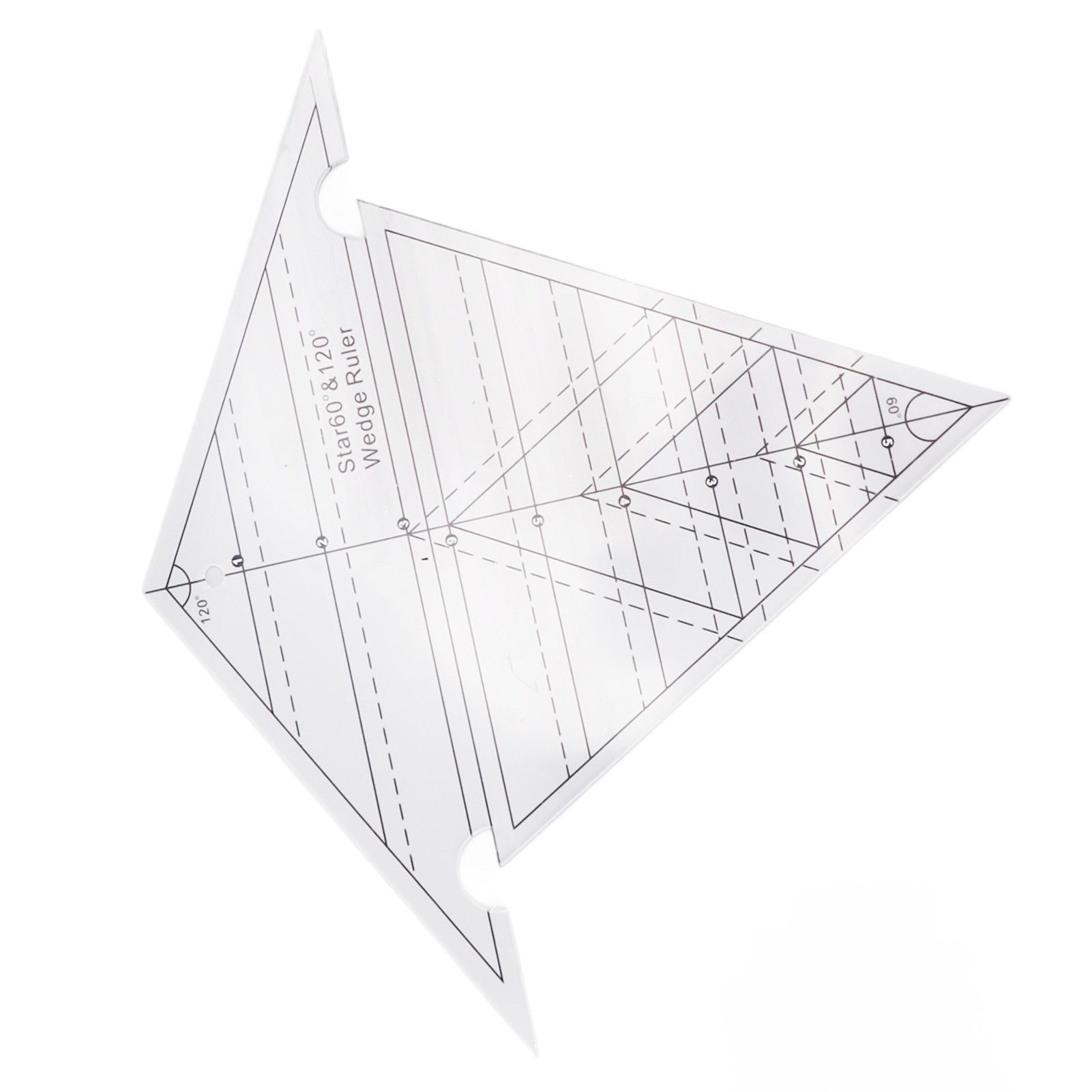 Sewing Wedge Ruler 60 Degree and 120 Degree Acrylic Transparent Precise Scale Reusable Quilting Ruler for DIY Design - Image 5