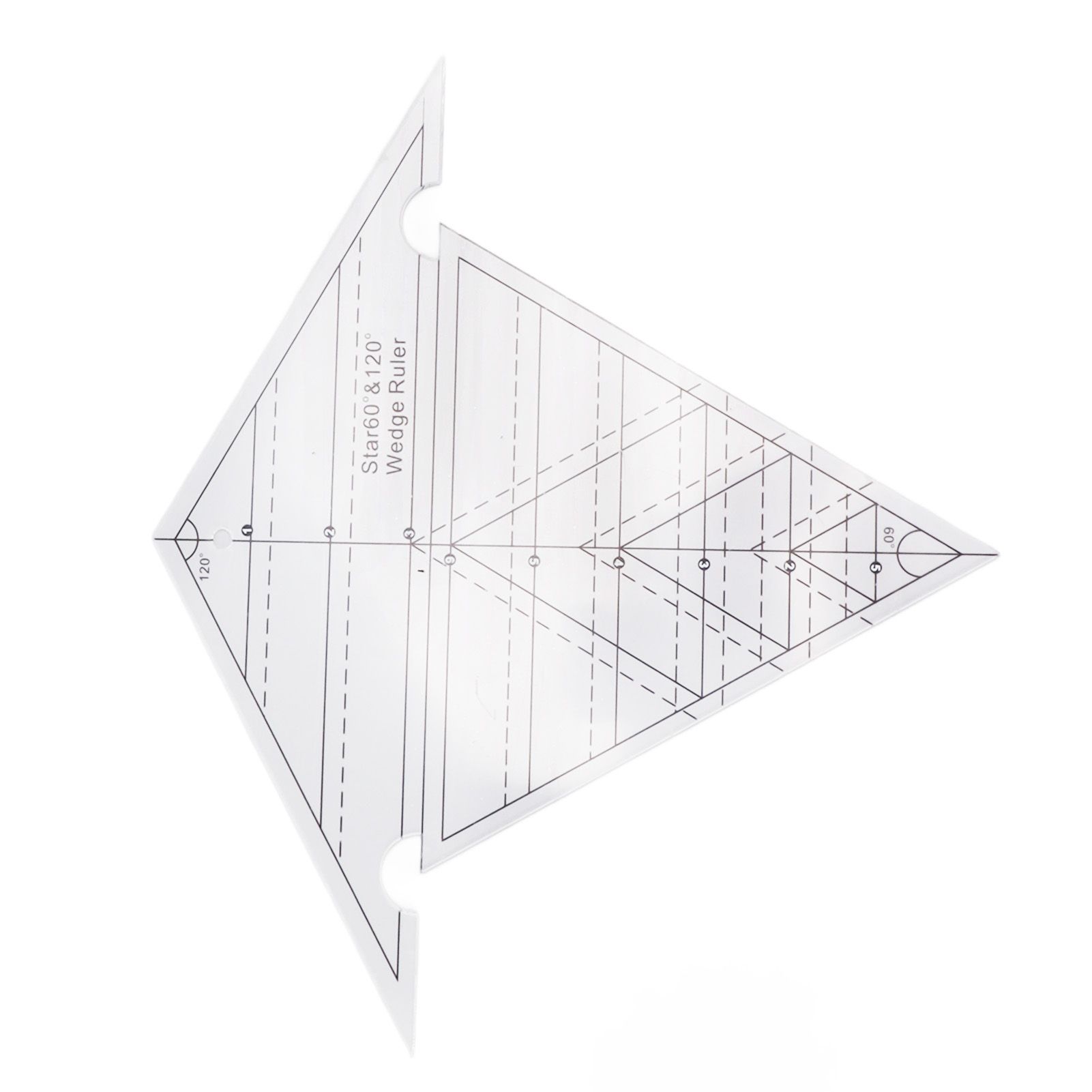 Sewing Wedge Ruler 60 Degree and 120 Degree Acrylic Transparent Precise Scale Reusable Quilting Ruler for DIY Design - Image 6