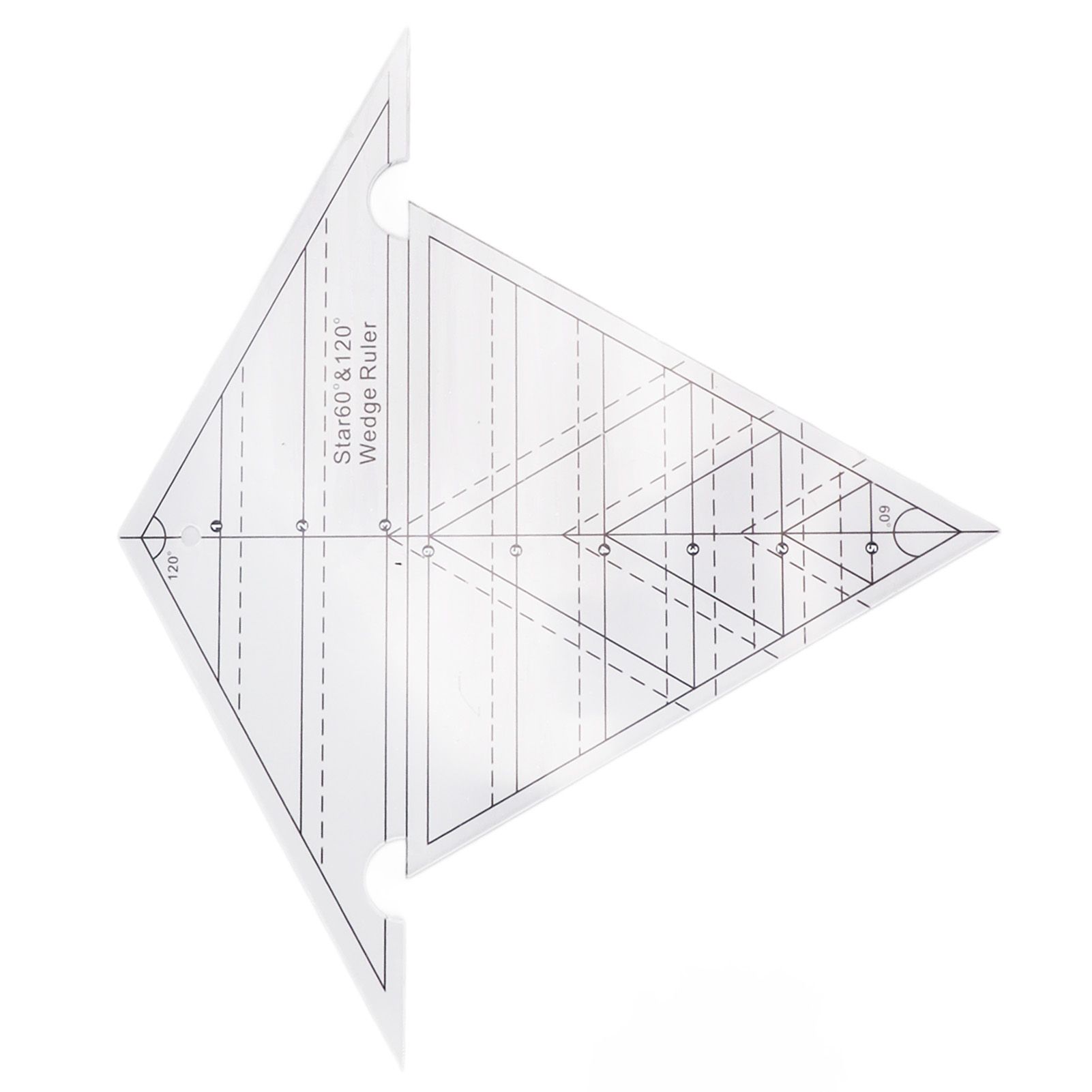 Sewing Wedge Ruler 60 Degree and 120 Degree Acrylic Transparent Precise Scale Reusable Quilting Ruler for DIY Design - Image 7