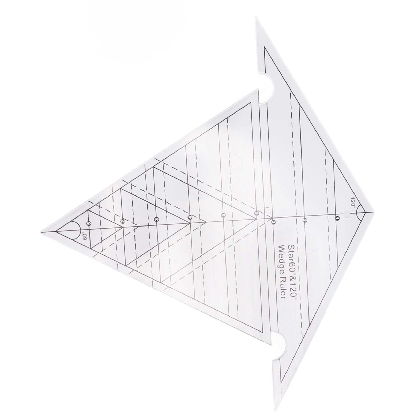 Sewing Wedge Ruler 60 Degree and 120 Degree Acrylic Transparent Precise Scale Reusable Quilting Ruler for DIY Design - Image 8