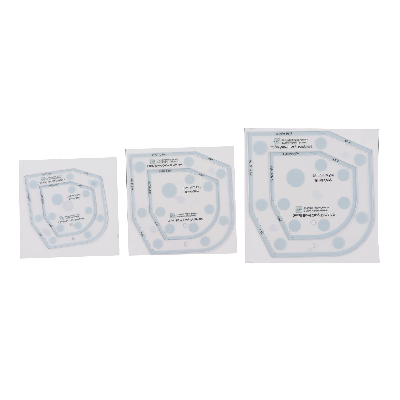 6in 8in 10in 3 Sizes Bowl Cozy Template Acrylic Bowl Cozy Pattern Template Cutting Ruler Set - Image 1