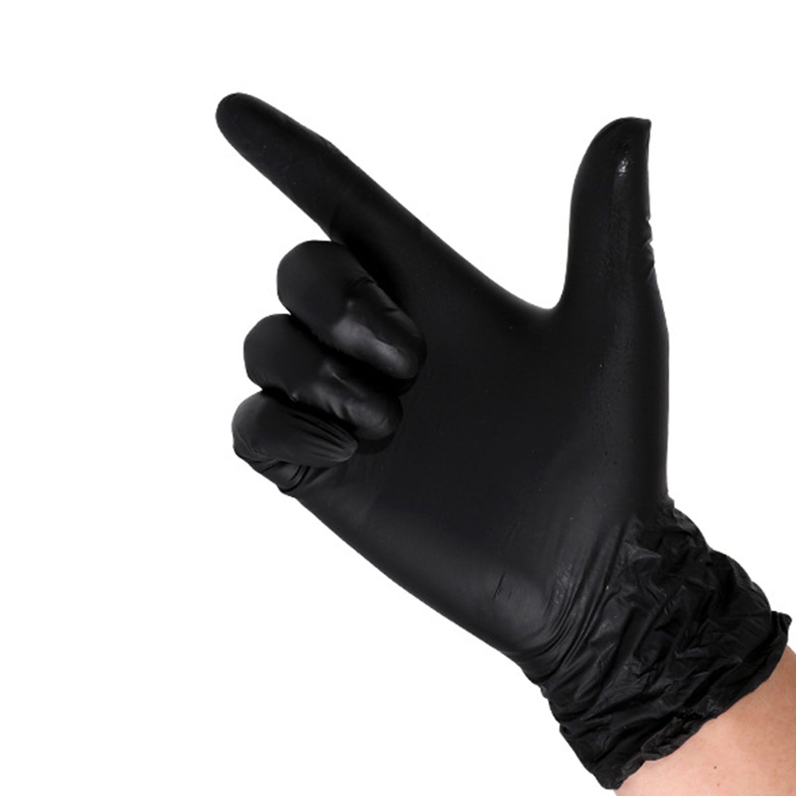 100PCS Food Gloves PVC High Elastic Protective Gloves for Cleaning Catering Black L - Image 3