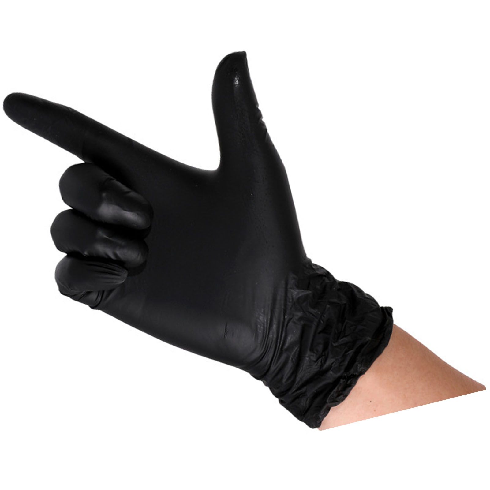 100PCS Food Gloves PVC High Elastic Protective Gloves for Cleaning Catering Black L - Image 4