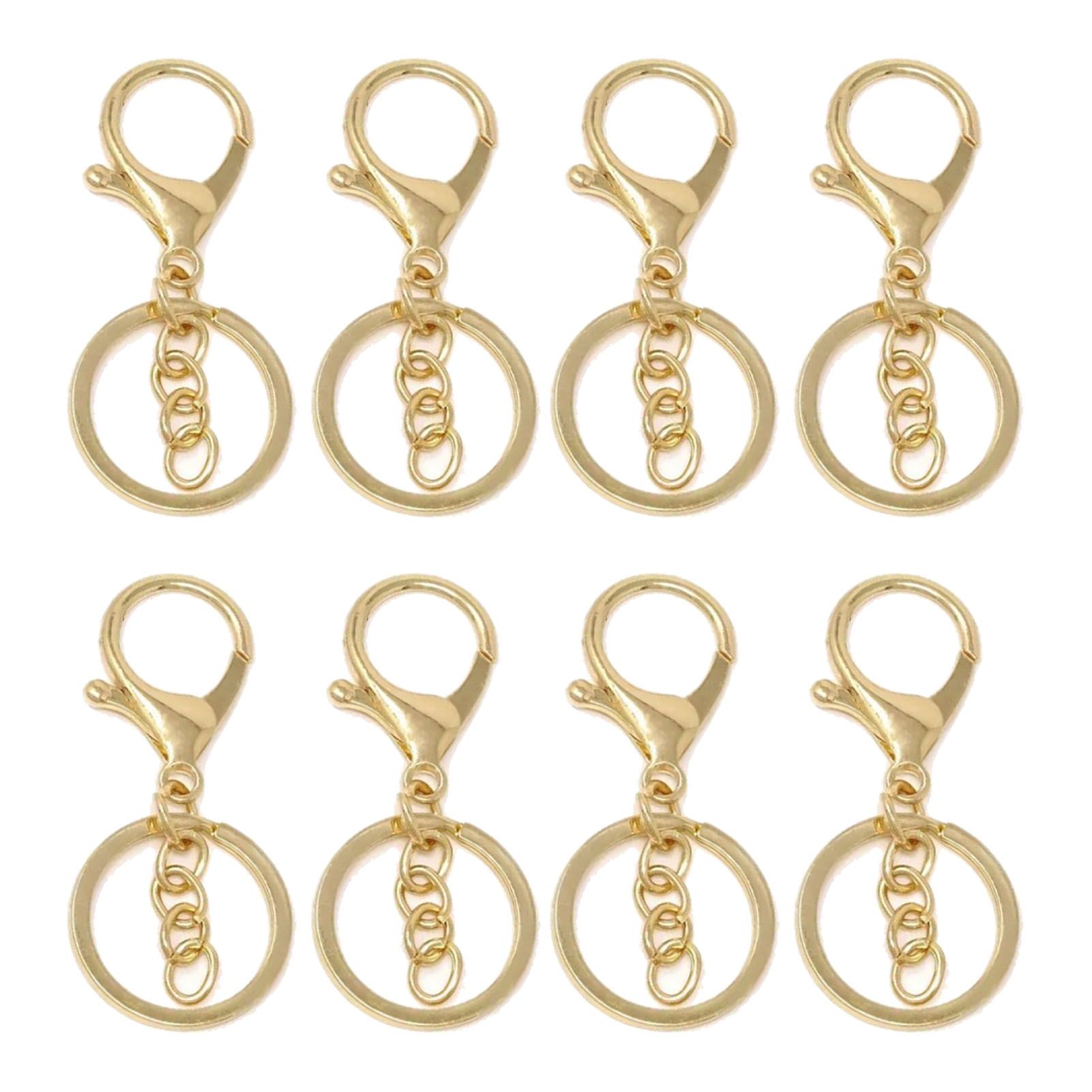 50PCS Key Chain Ring Alloy Golden Polished DIY Handcraft Metal Key Rings with Chain for Travel - Image 2