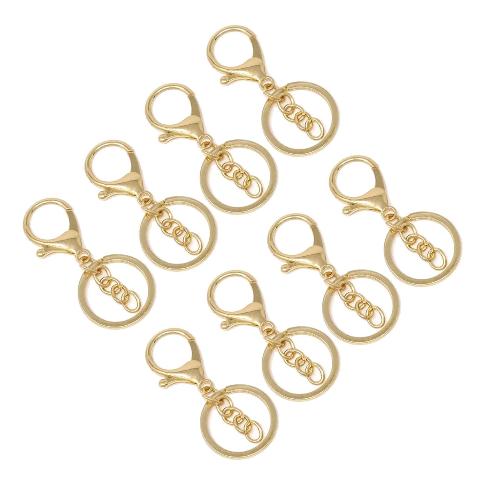 50PCS Key Chain Ring Alloy Golden Polished DIY Handcraft Metal Key Rings with Chain for Travel - Image 3
