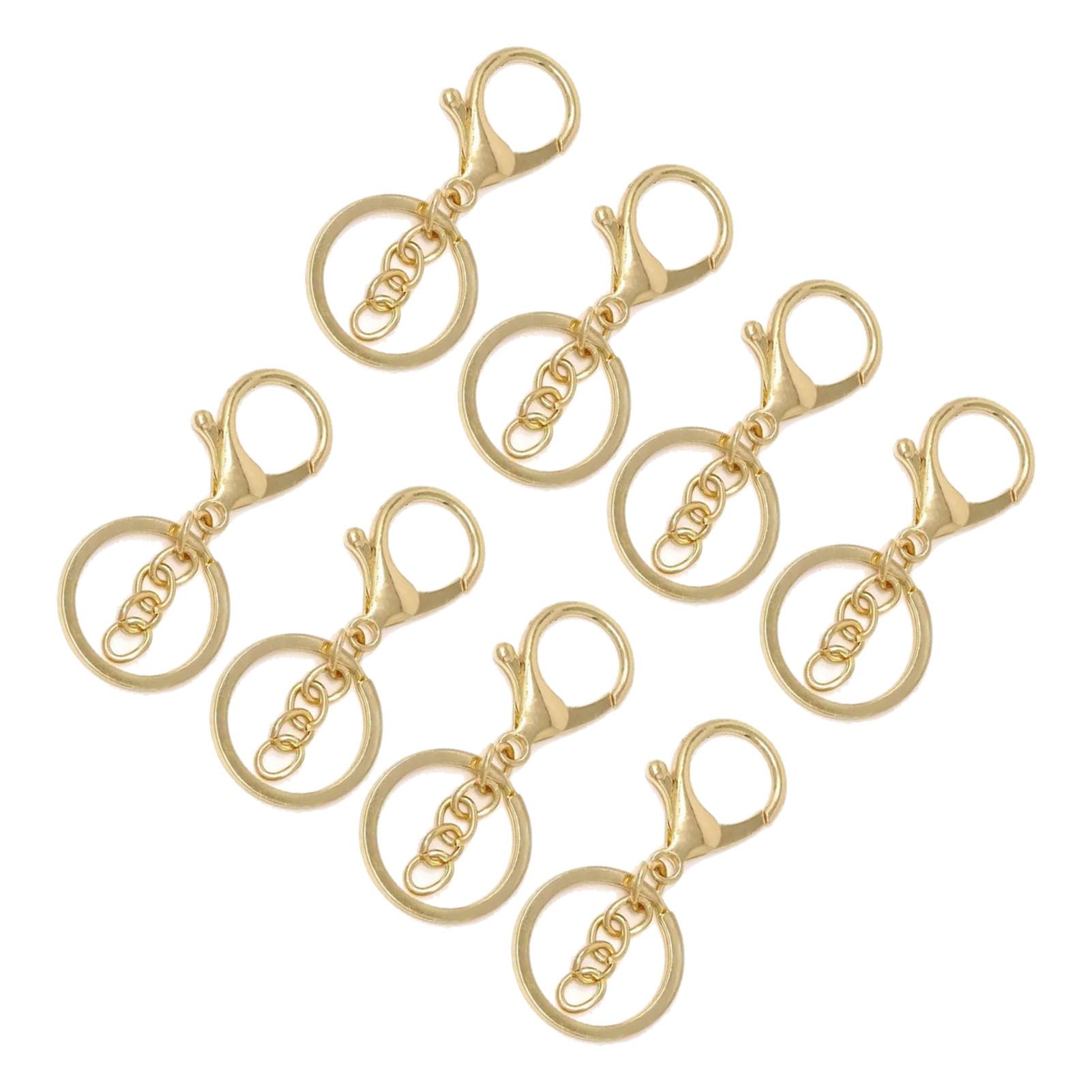 50PCS Key Chain Ring Alloy Golden Polished DIY Handcraft Metal Key Rings with Chain for Travel - Image 4