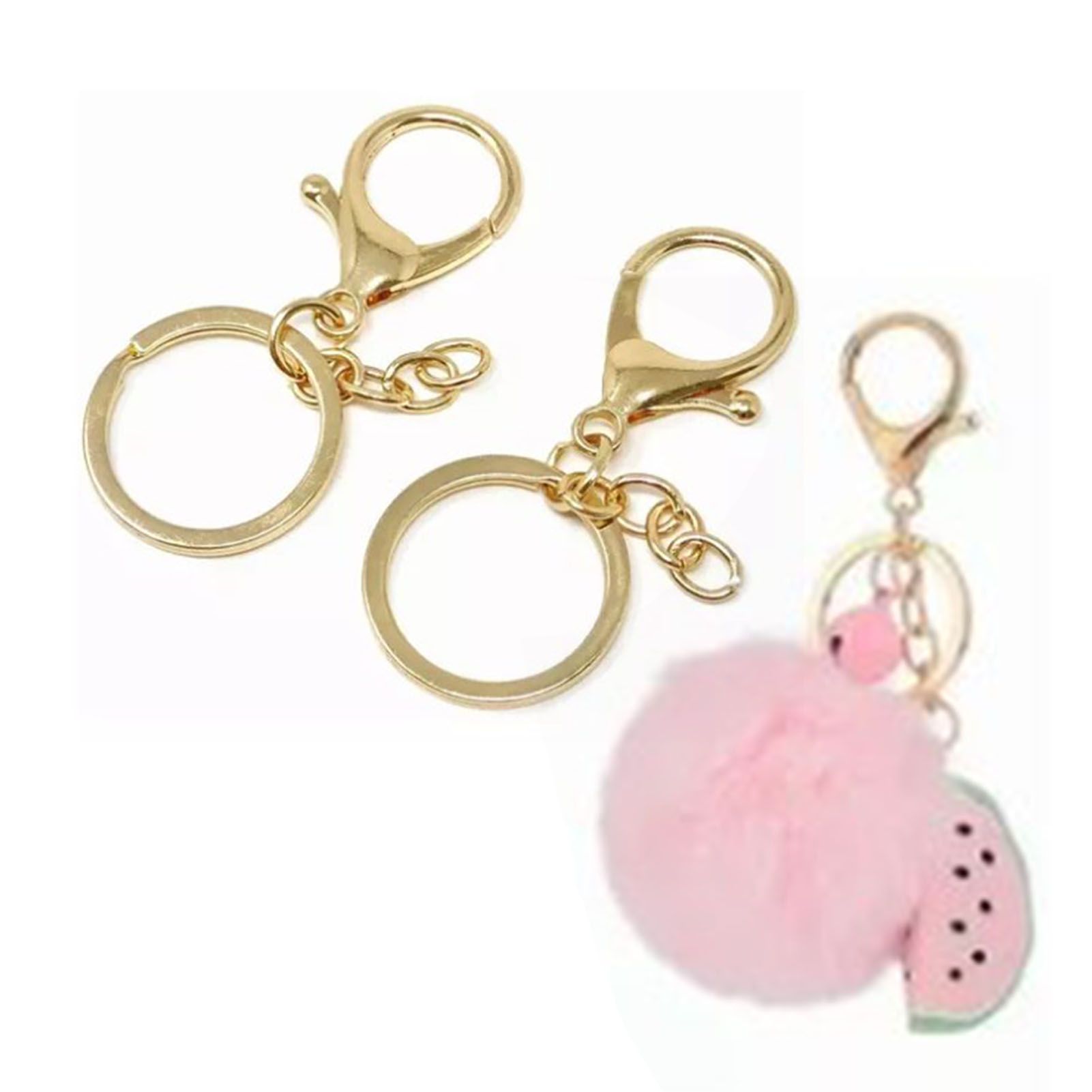 50PCS Key Chain Ring Alloy Golden Polished DIY Handcraft Metal Key Rings with Chain for Travel - Image 5