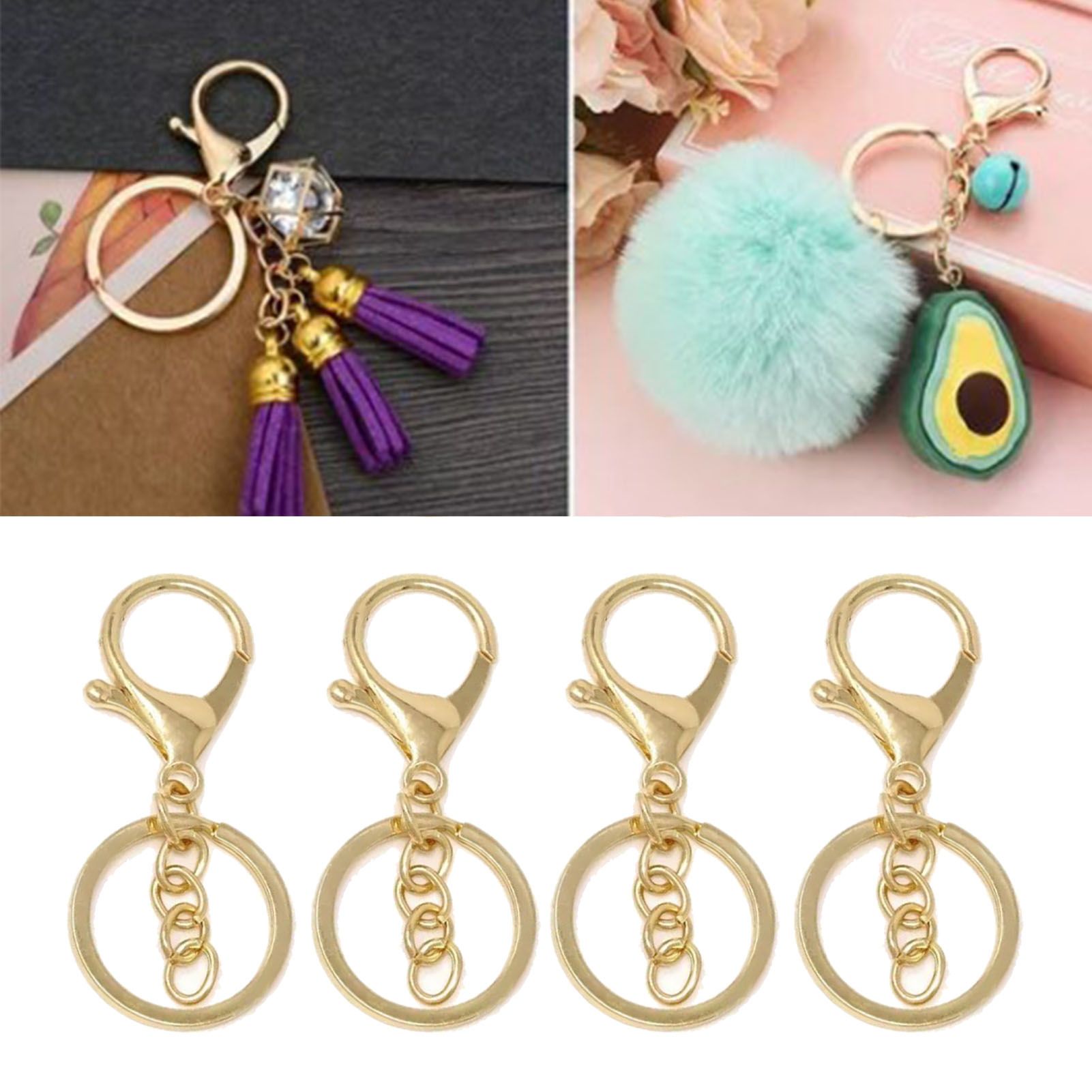 50PCS Key Chain Ring Alloy Golden Polished DIY Handcraft Metal Key Rings with Chain for Travel - Image 6