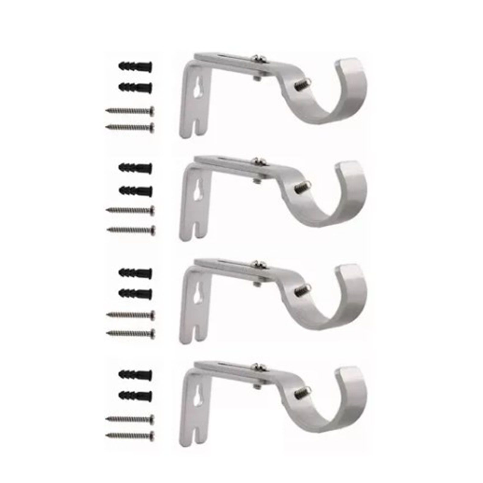 4PCS Curtain Rod Bracket Adjustable Heavy Duty Curtain Rod Wall Bracket Hooks with Installation Screws - Image 1