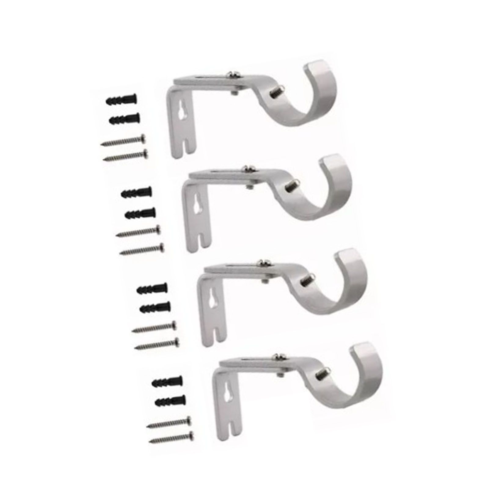 4PCS Curtain Rod Bracket Adjustable Heavy Duty Curtain Rod Wall Bracket Hooks with Installation Screws - Image 2