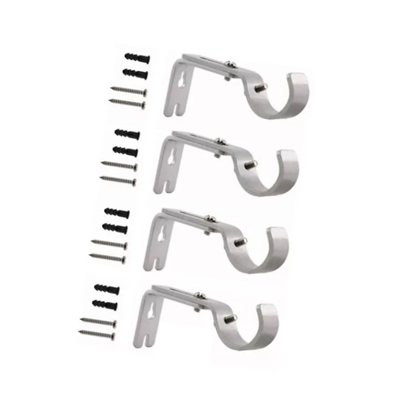 4PCS Curtain Rod Bracket Adjustable Heavy Duty Curtain Rod Wall Bracket Hooks with Installation Screws - Image 3