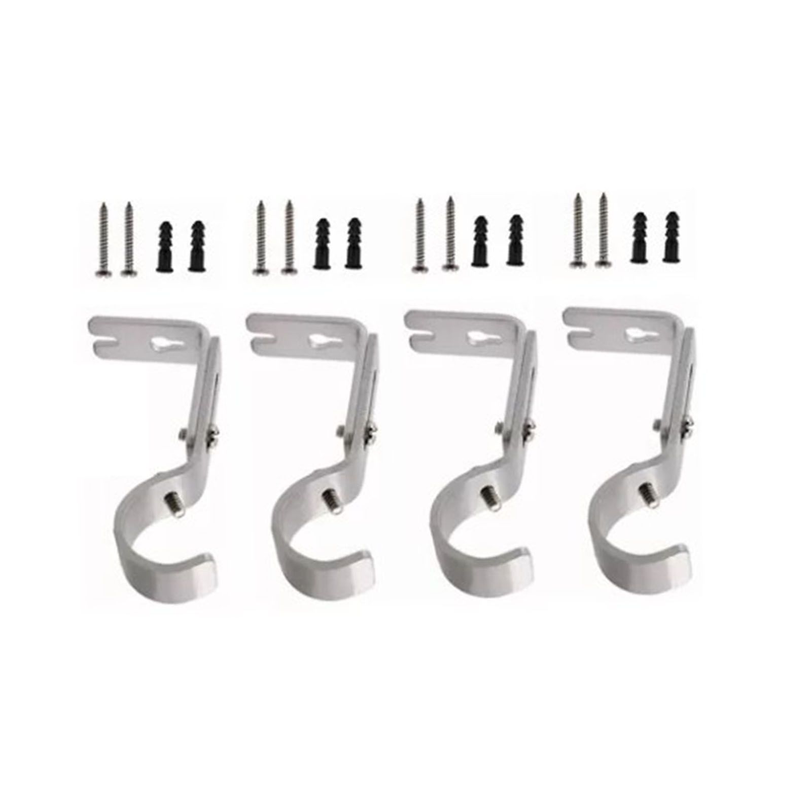 4PCS Curtain Rod Bracket Adjustable Heavy Duty Curtain Rod Wall Bracket Hooks with Installation Screws - Image 4