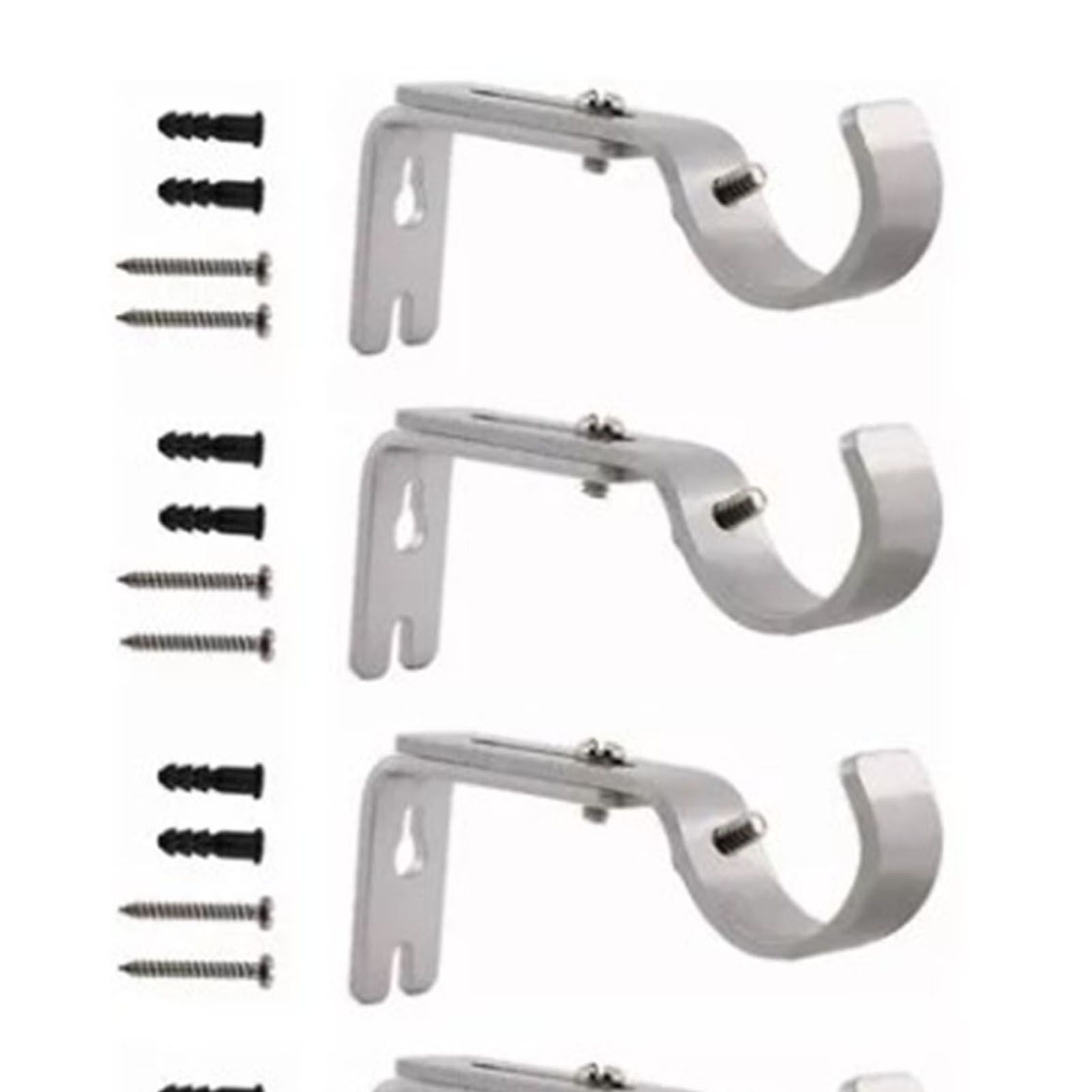 4PCS Curtain Rod Bracket Adjustable Heavy Duty Curtain Rod Wall Bracket Hooks with Installation Screws - Image 7
